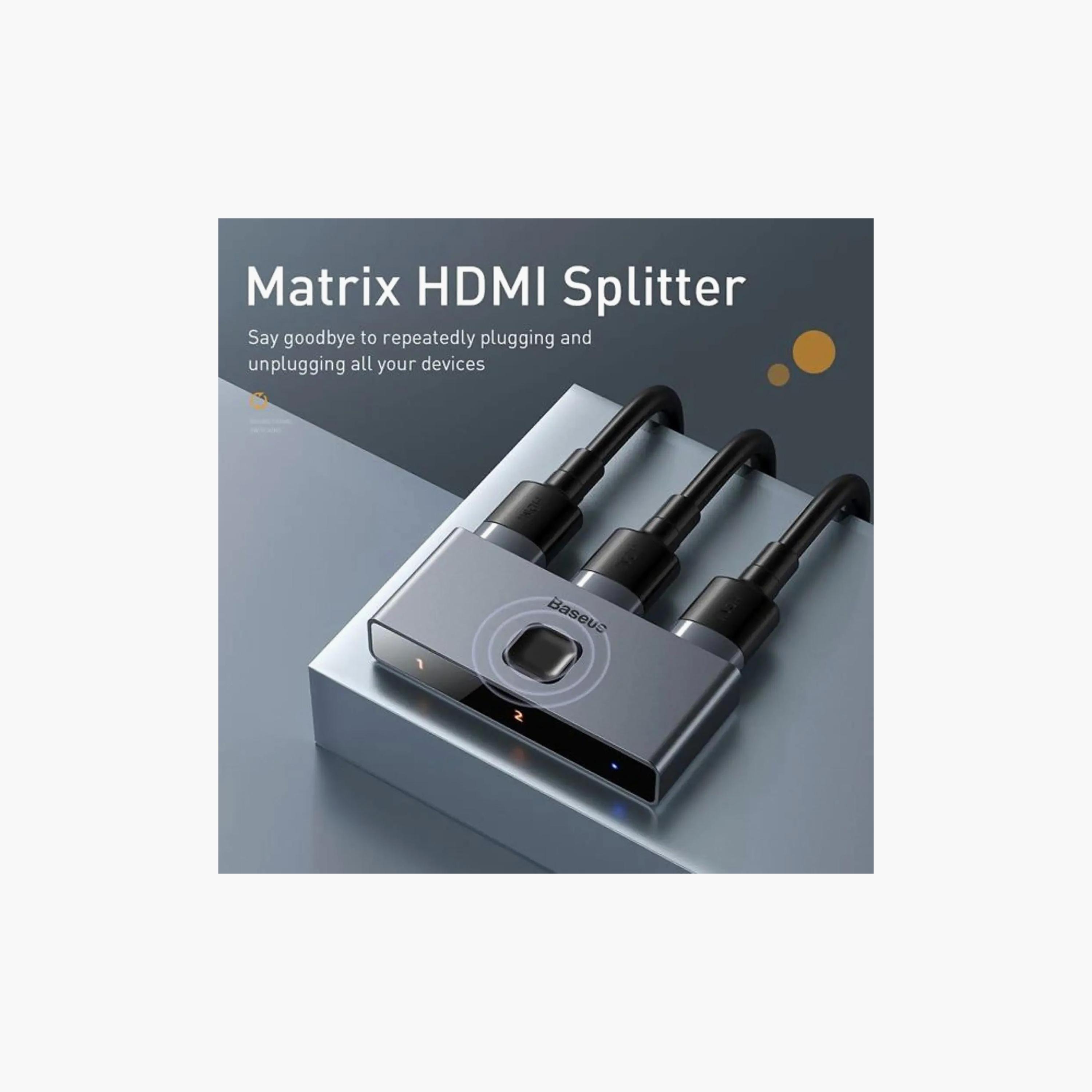 BASEUS Matrix 4K HDMI Splitter (2IN1 Or 1IN2) Space Gray | CAHUB-BC0G-electronics-accessories-computeraccesories-image-5