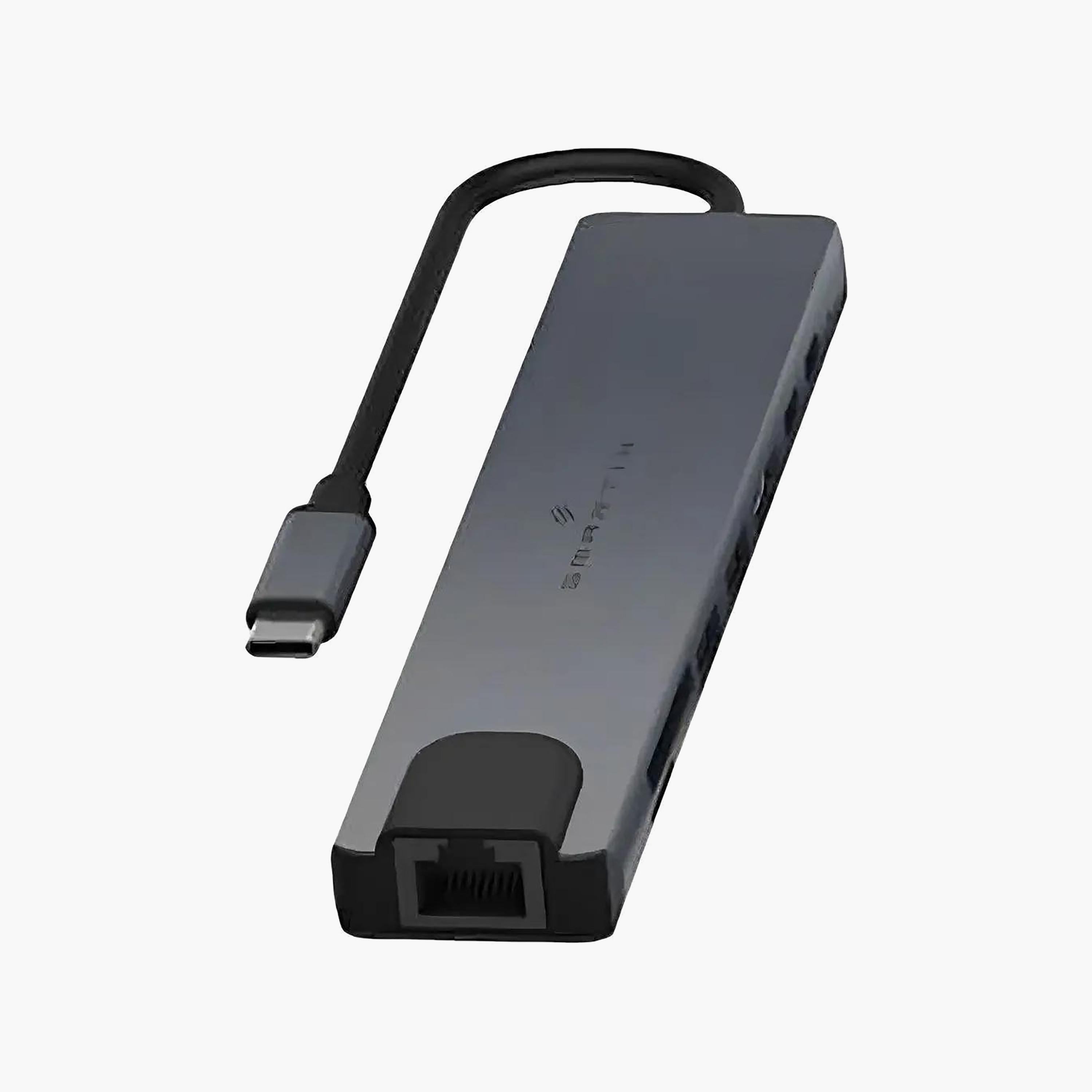موصل "هب" بريميوم 8 في 1 منفذ "USB-C" - رمادي من سمارتكس-electronics-accessories-computeraccesories-image-2