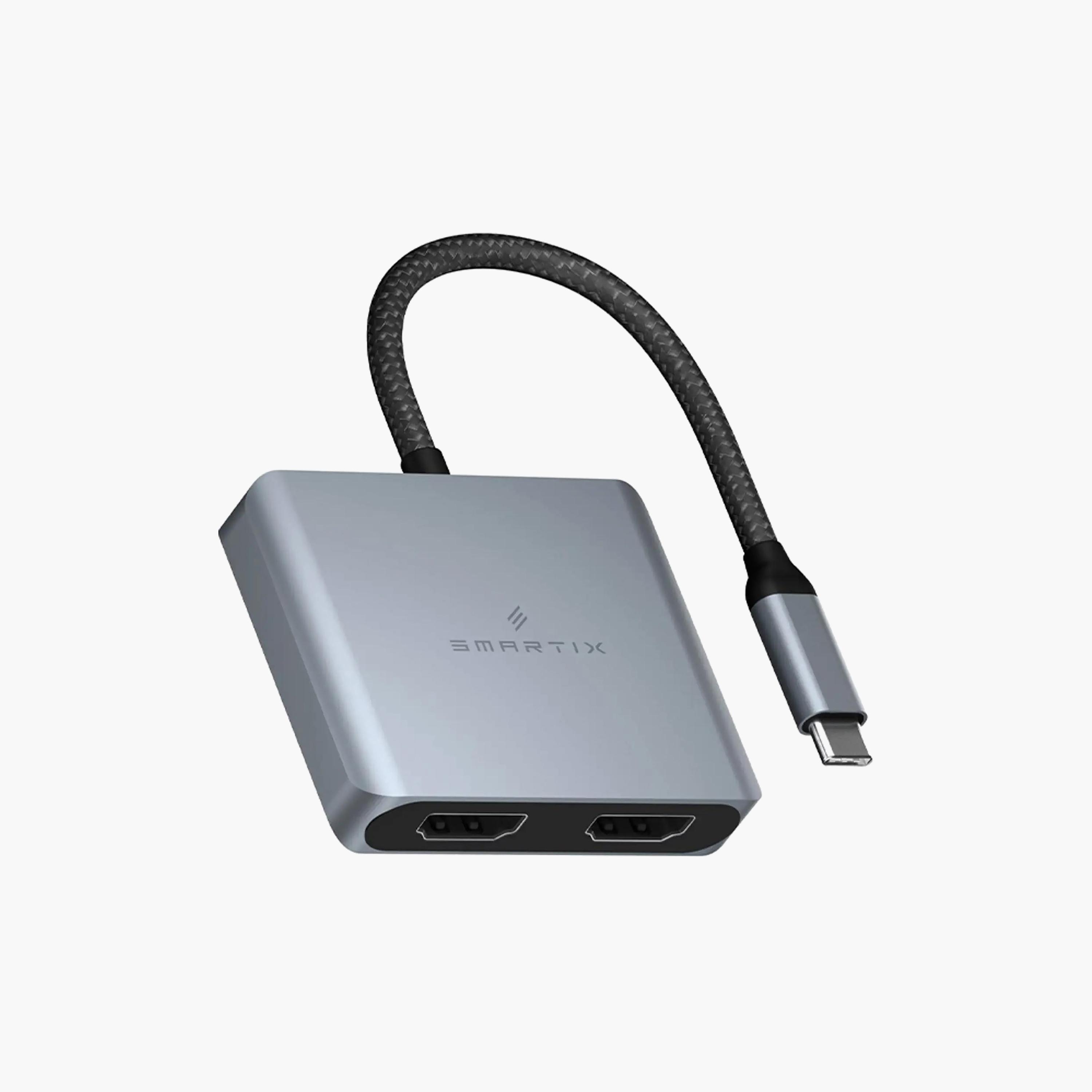 Smartix Premium Dual HDMI Hub With Cable Grey | SMHBC2N-electronics-accessories-computeraccesories-image-1