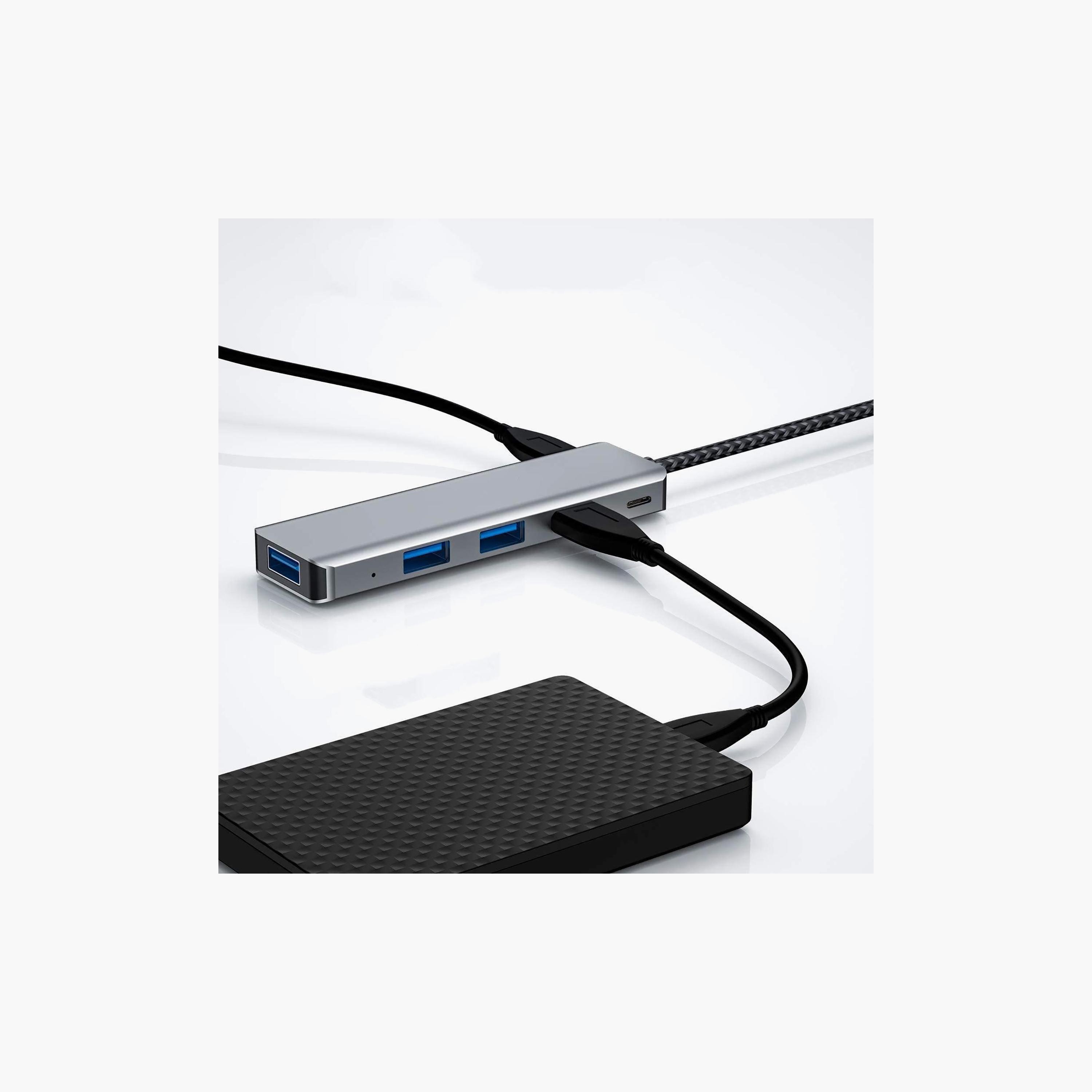 موصل "هب" USB "تايب سي" - رمادي من تراندز-electronics-accessories-computeraccesories-image-5