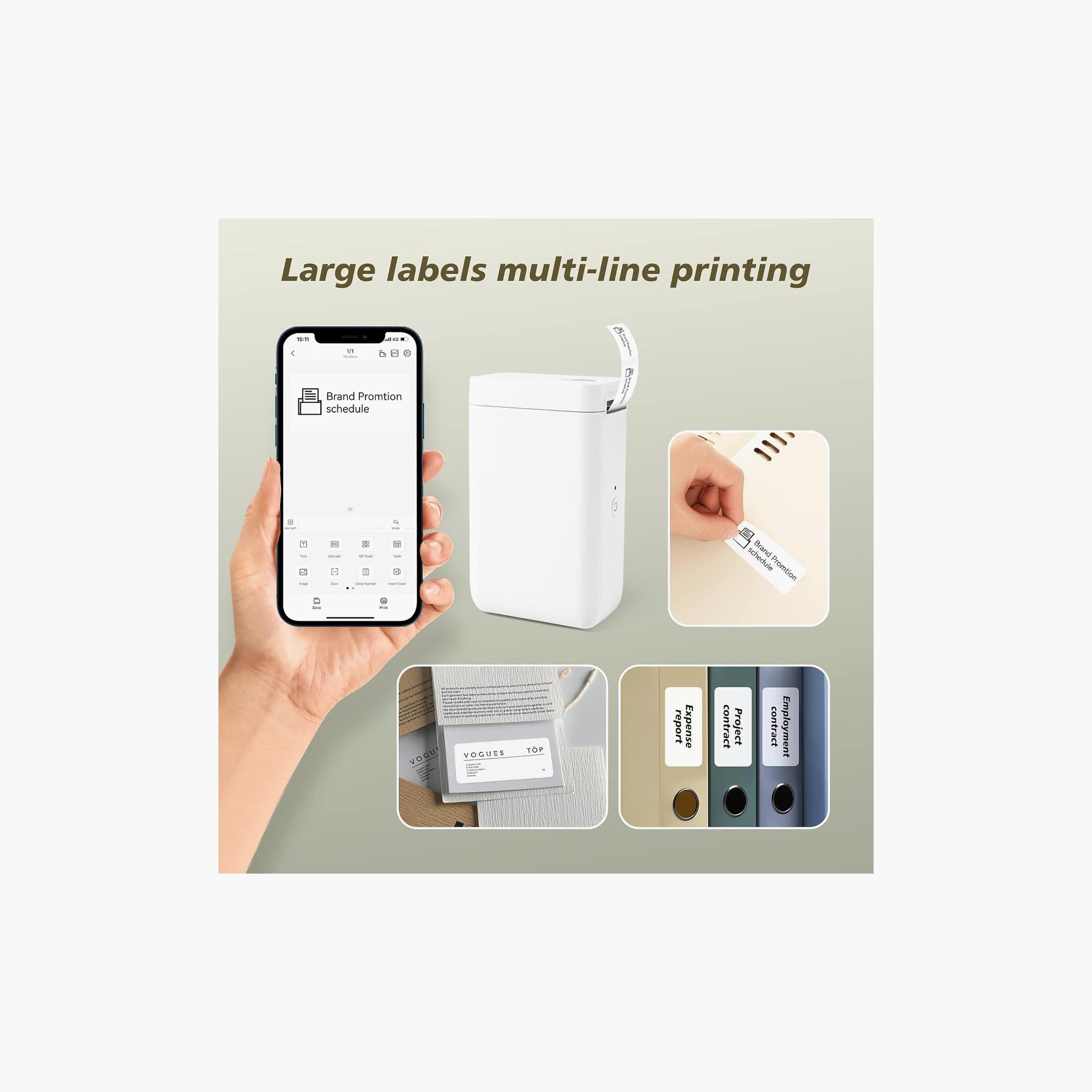 شريط طابعة ملصقات "نيمبوت D101" ورق طباعة ملصقات مخصص | 25X50 WHITE-electronics-portabledevices-image-6