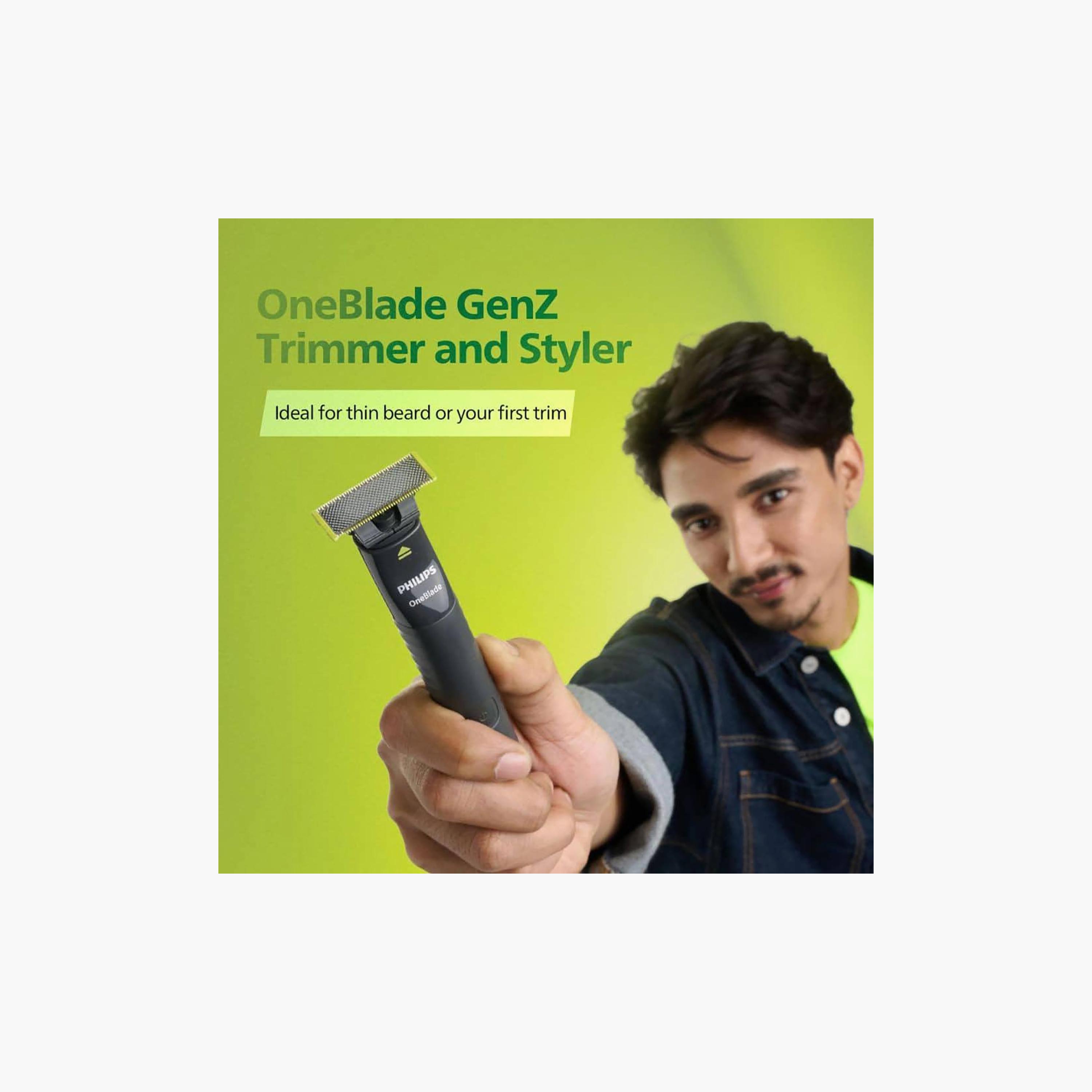 Philips OneBlade Face Wet & Dry Trimmer Black | QP1424/10-beautyandpersonalcare-mens-shaving-trimmers-image-2