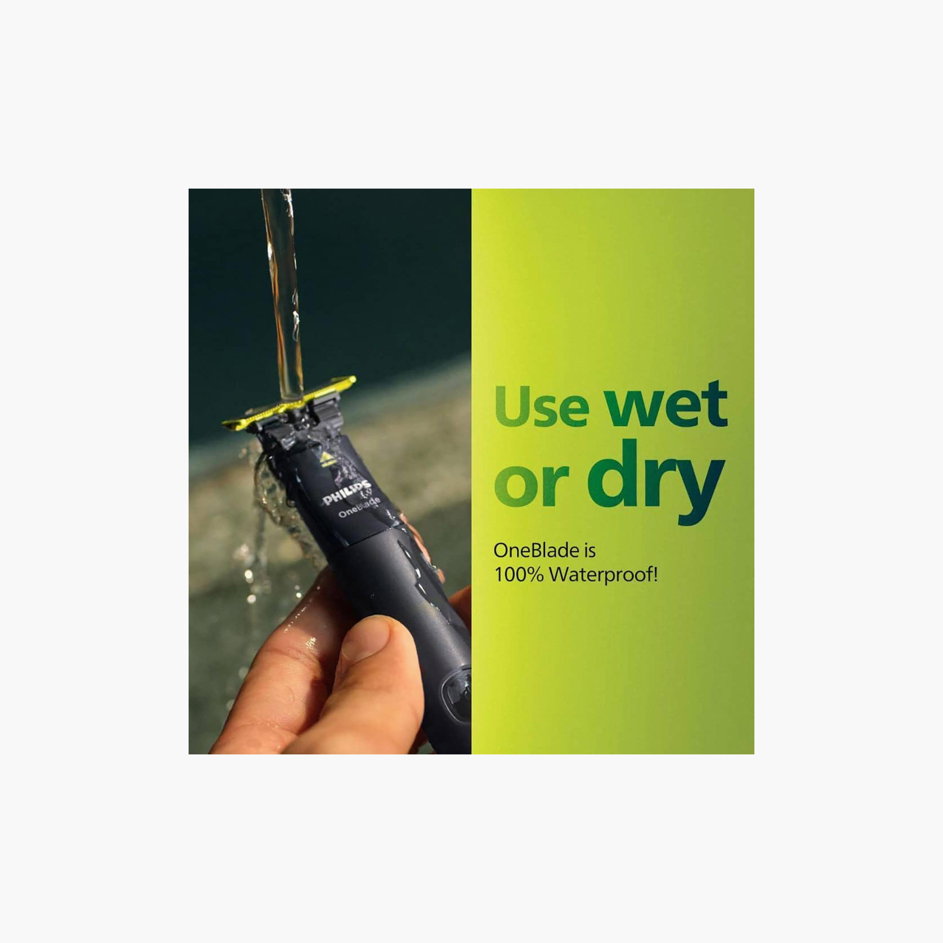 Philips OneBlade Face Wet & Dry Trimmer Black | QP1424/10-beautyandpersonalcare-mens-shaving-trimmers-image-6