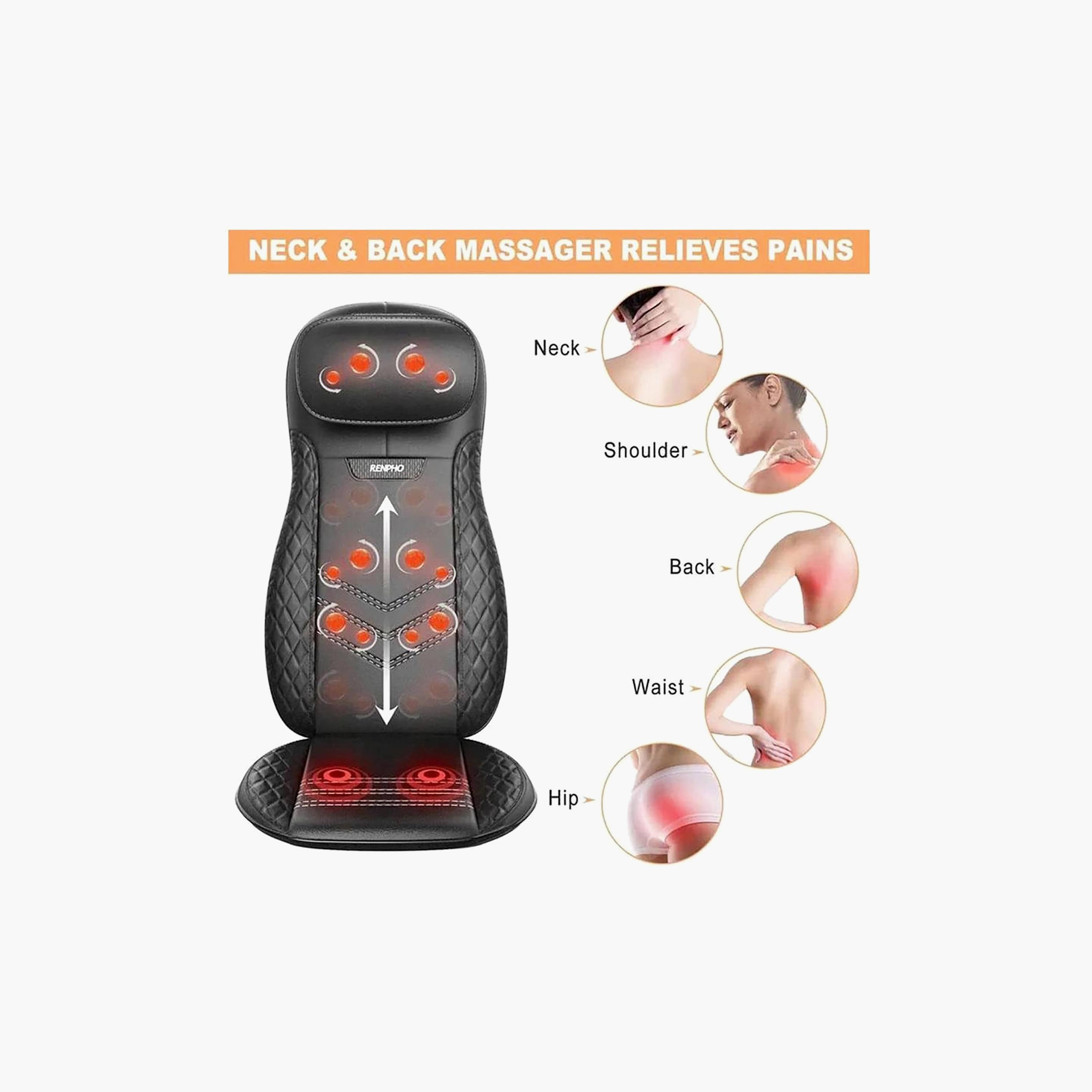 جهاز مساج للكرسي مزود بالحرارة مع ظهر قابل لتعديل الارتفاع - أسود من رينفو | RF-BM066-BK-beautyandpersonalcare-appliances-massagetools-image-3