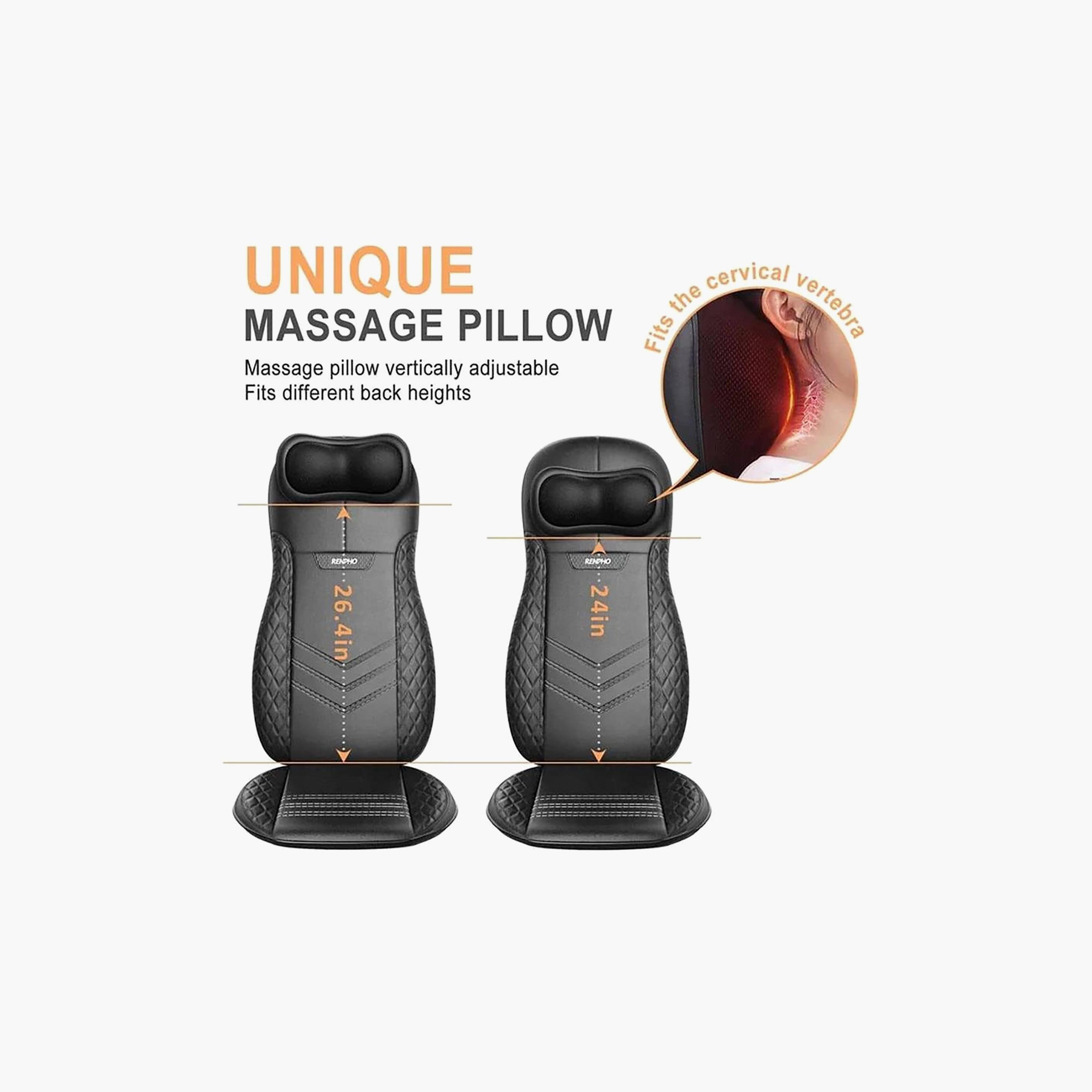 جهاز مساج للكرسي مزود بالحرارة مع ظهر قابل لتعديل الارتفاع - أسود من رينفو | RF-BM066-BK-beautyandpersonalcare-appliances-massagetools-image-5