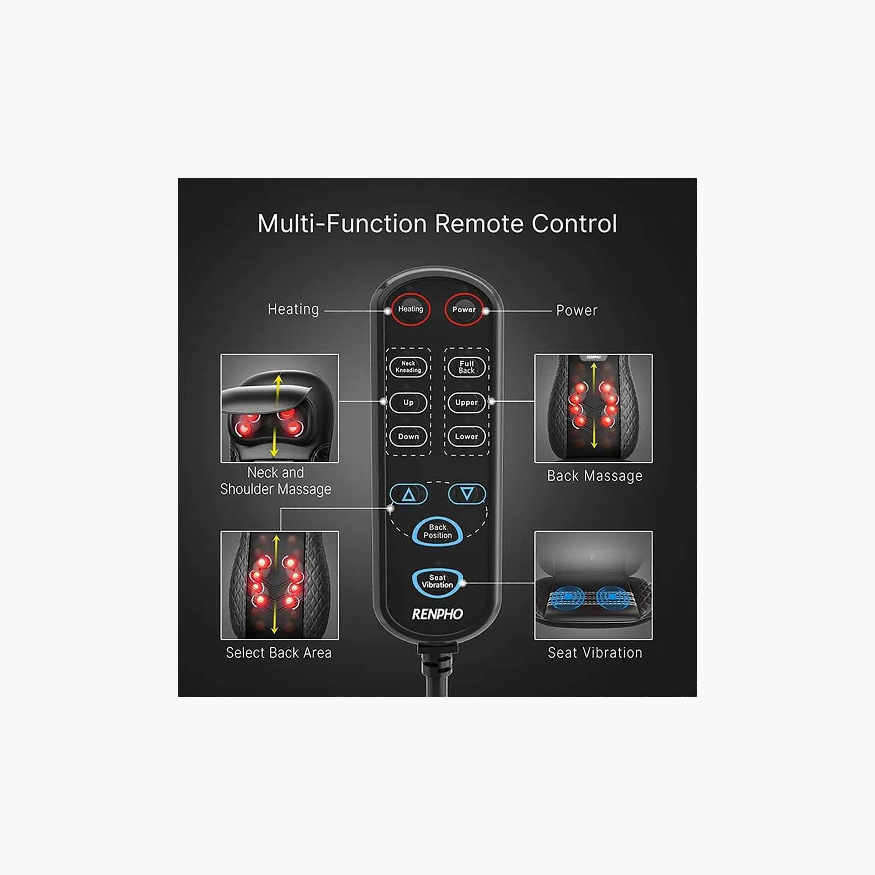 جهاز مساج للكرسي مزود بالحرارة مع ظهر قابل لتعديل الارتفاع - أسود من رينفو | RF-BM066-BK-beautyandpersonalcare-appliances-massagetools-image-6
