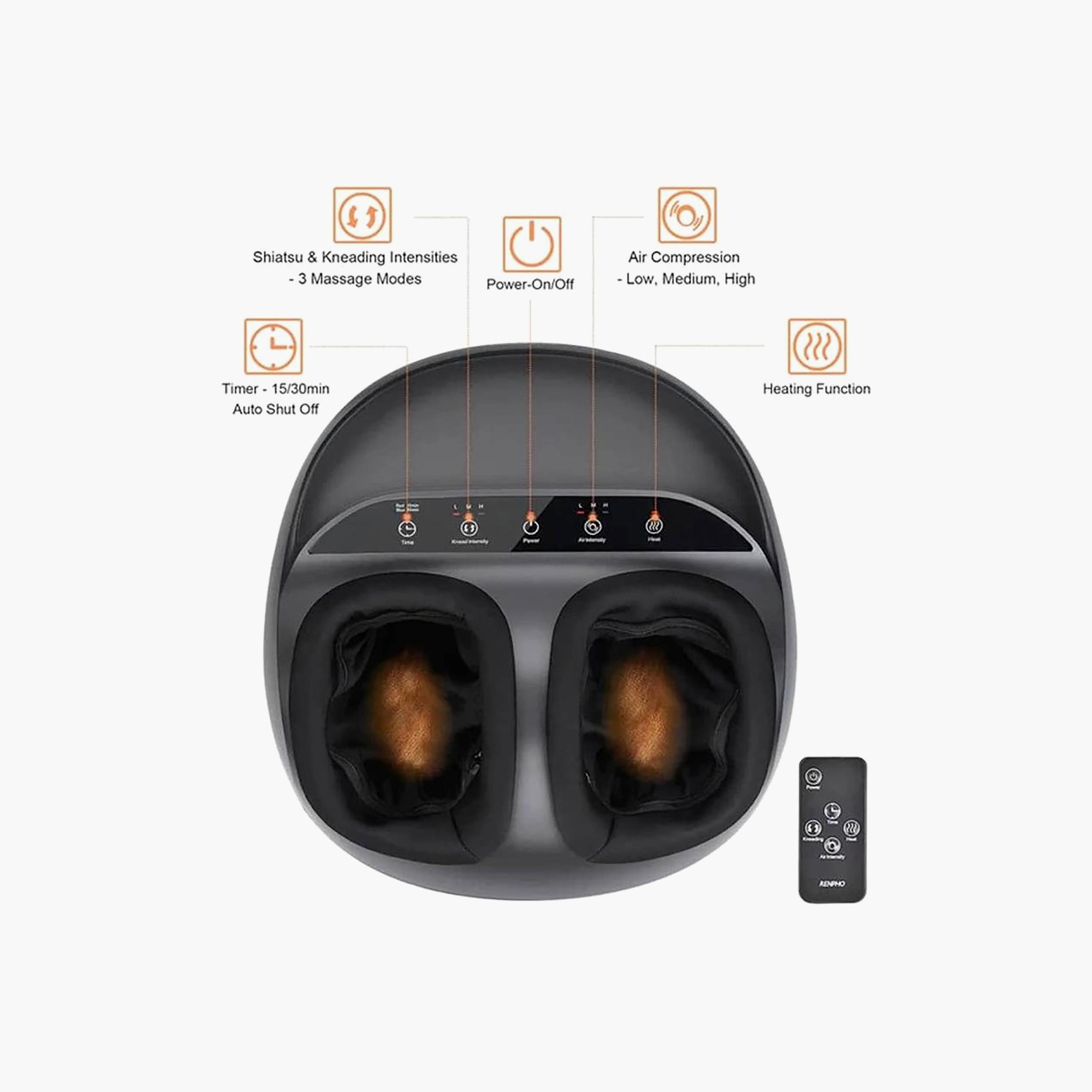 Renpho Shiatsu 3D Kneading Foot Massager With Heat Remote Control Black | RF-FM059R-BK-beautyandpersonalcare-appliances-massagetools-image-2