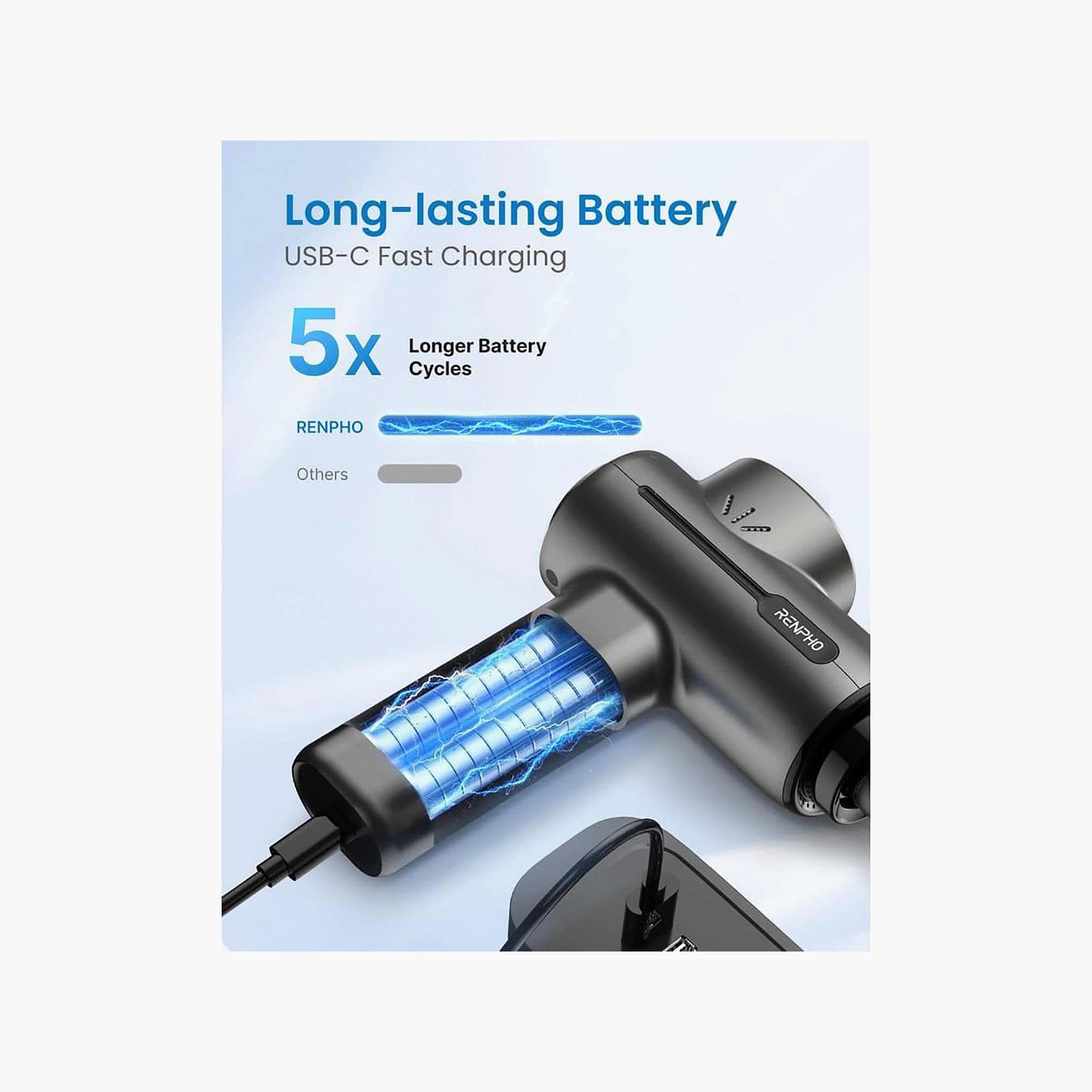 جهاز مساج "جن مساجر" قابل لإعادة الشحن - أسود من رينفو-beautyandpersonalcare-appliances-massagetools-image-4