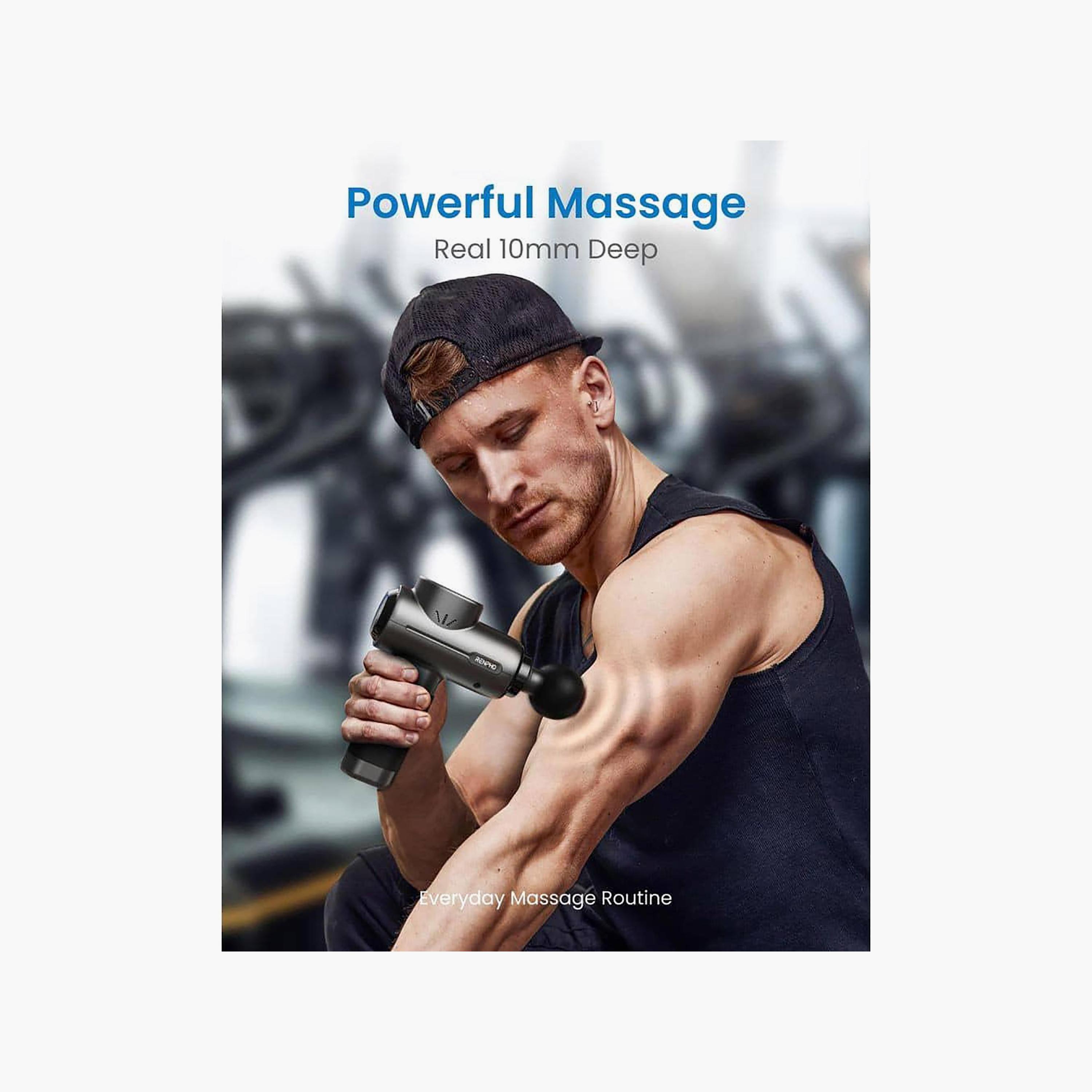 جهاز مساج "جن مساجر" قابل لإعادة الشحن - أسود من رينفو-beautyandpersonalcare-appliances-massagetools-image-6