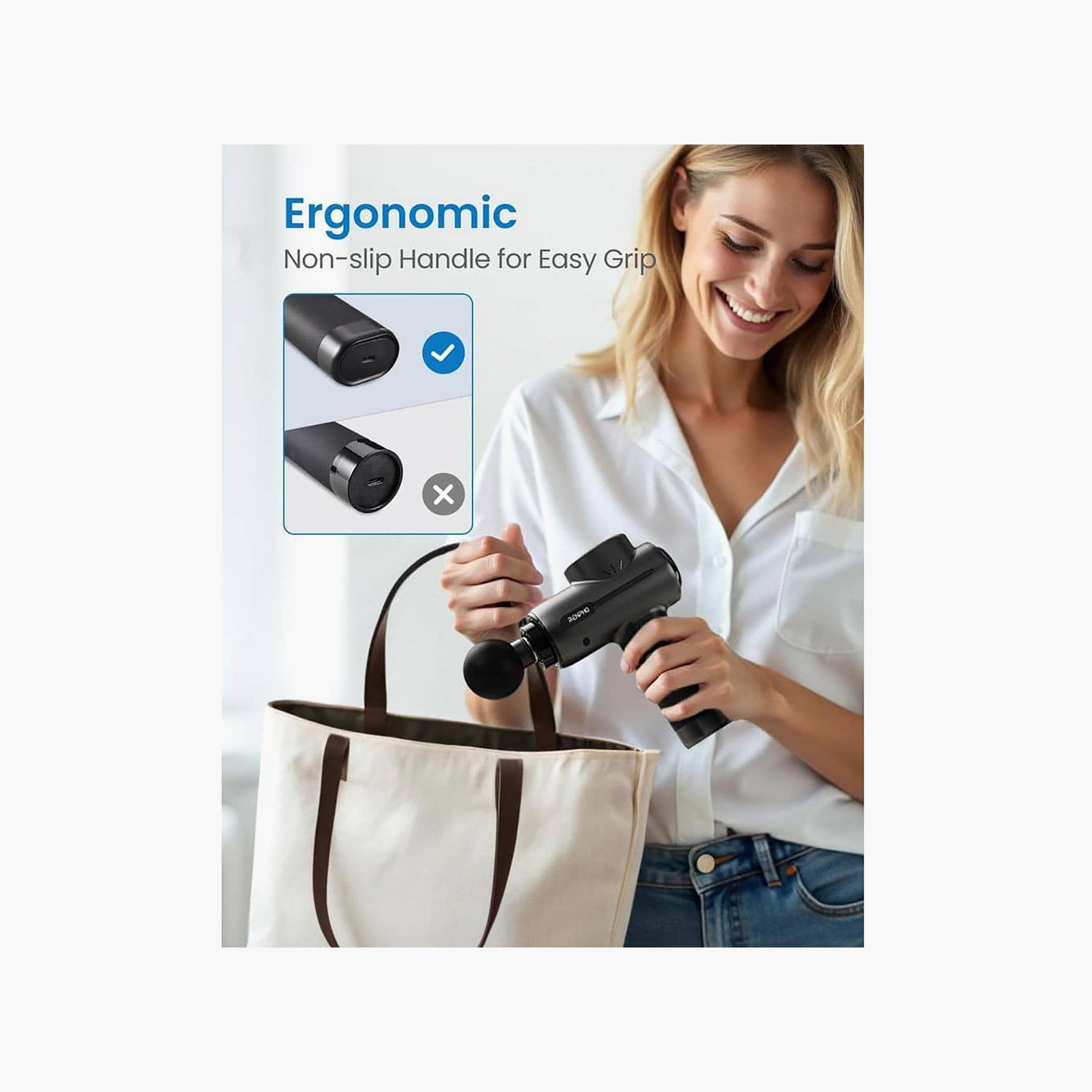 جهاز مساج "جن مساجر" قابل لإعادة الشحن - أسود من رينفو-beautyandpersonalcare-appliances-massagetools-image-7