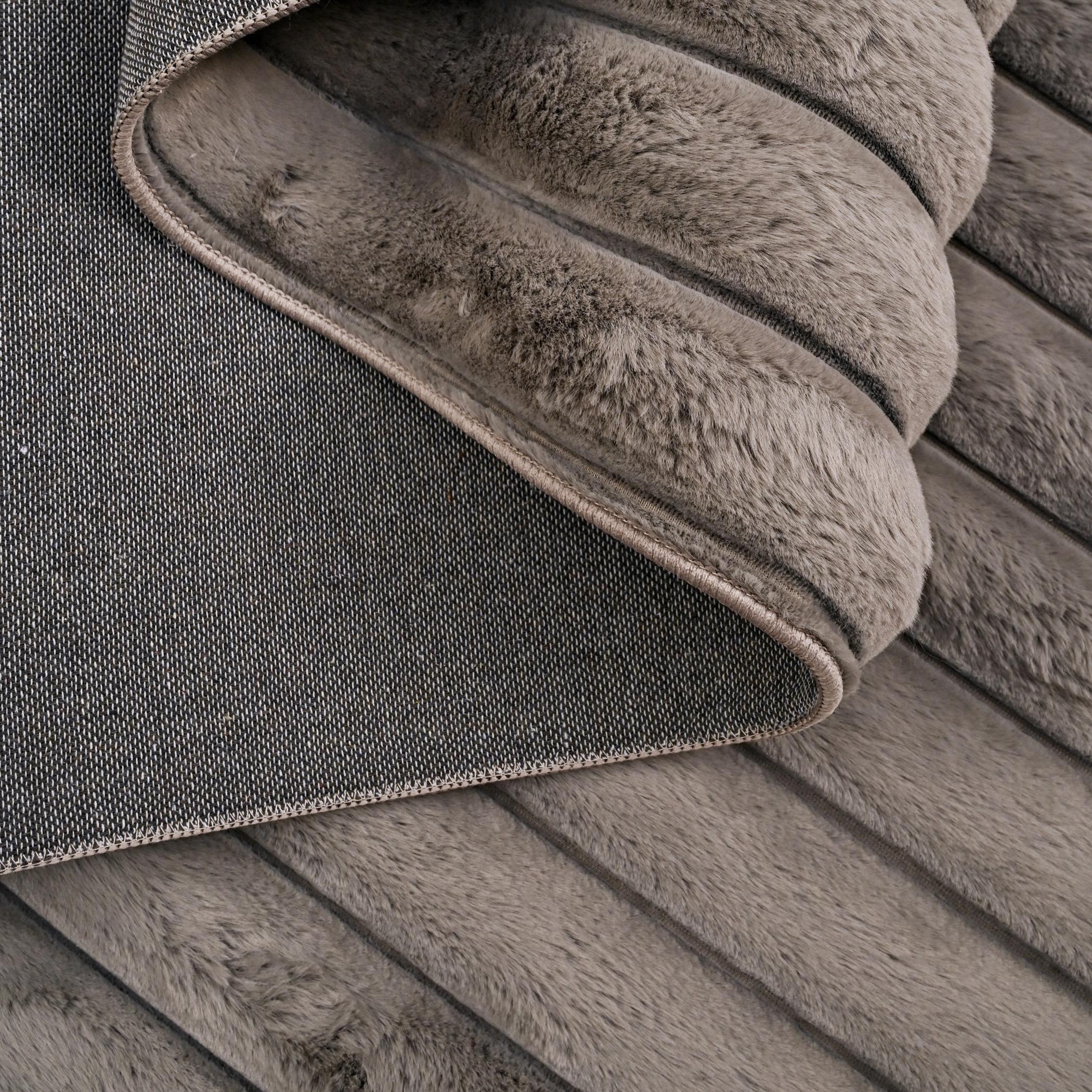 Vertica 3D Linear Strip 3D Rabbit Fur Rug - 200x300 cm-hbxdecorandfurnishings-floorcoverings-rugs-image-3