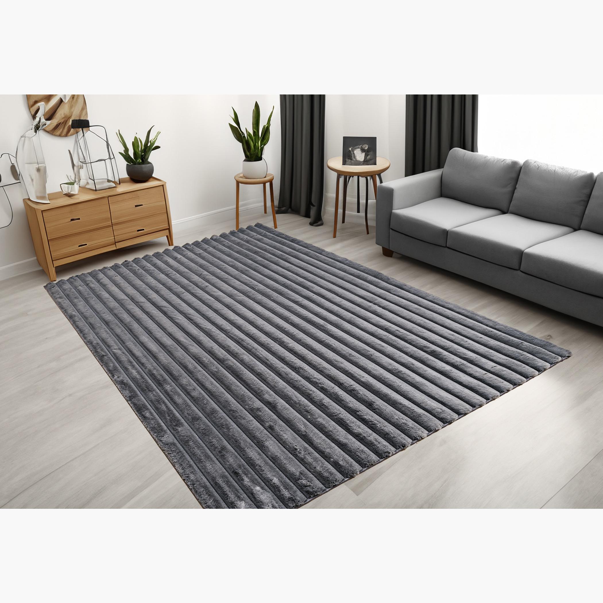 سجادة فرو أرنب بخطوط خطية من فيرتيكا ثري دي - 200×300 سم-hbxdecorandfurnishings-floorcoverings-rugs-image-1