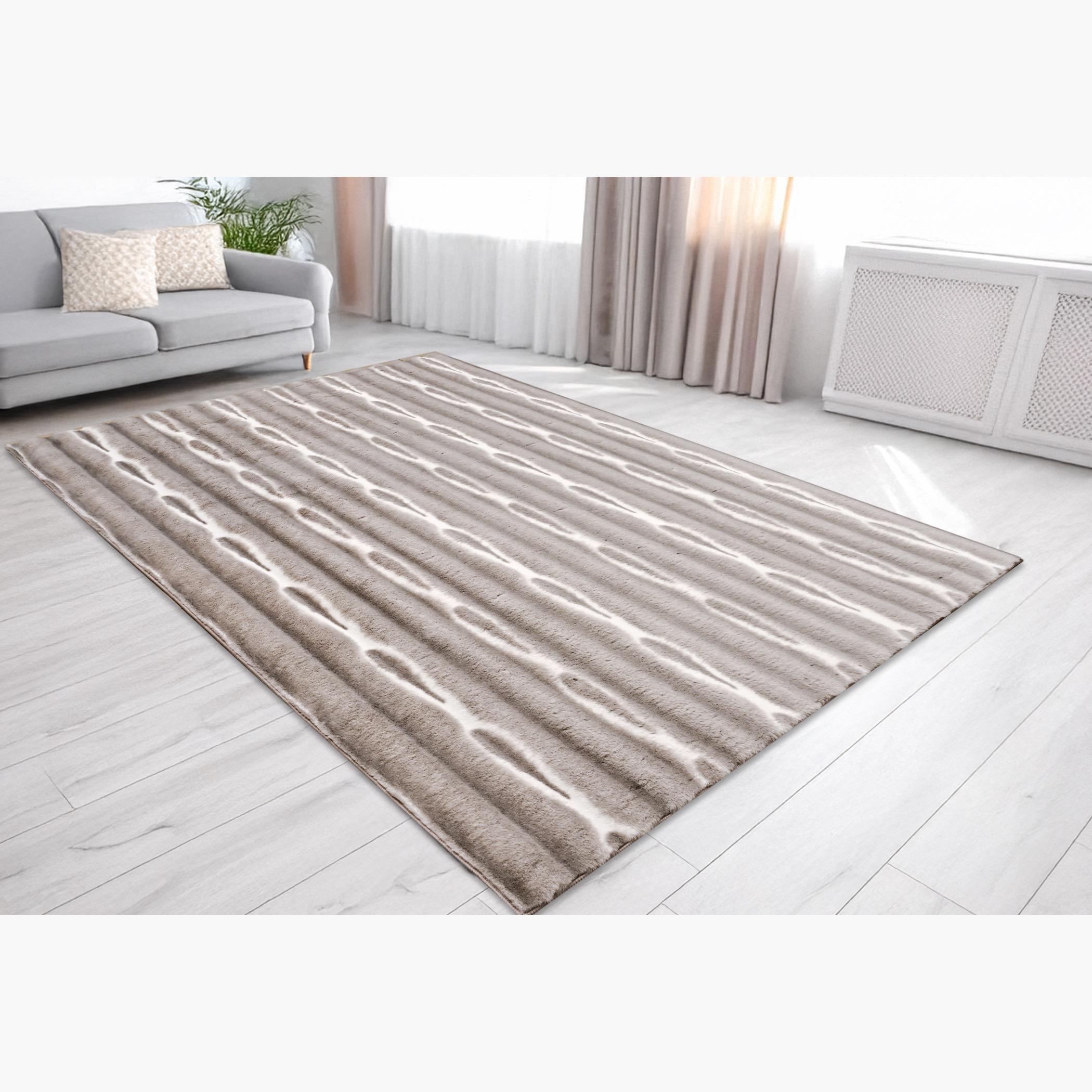 Plush Shibori Tie Dyed Rabbit Fur Rug - 230x160 cm-hbxdecorandfurnishings-floorcoverings-rugs-image-1