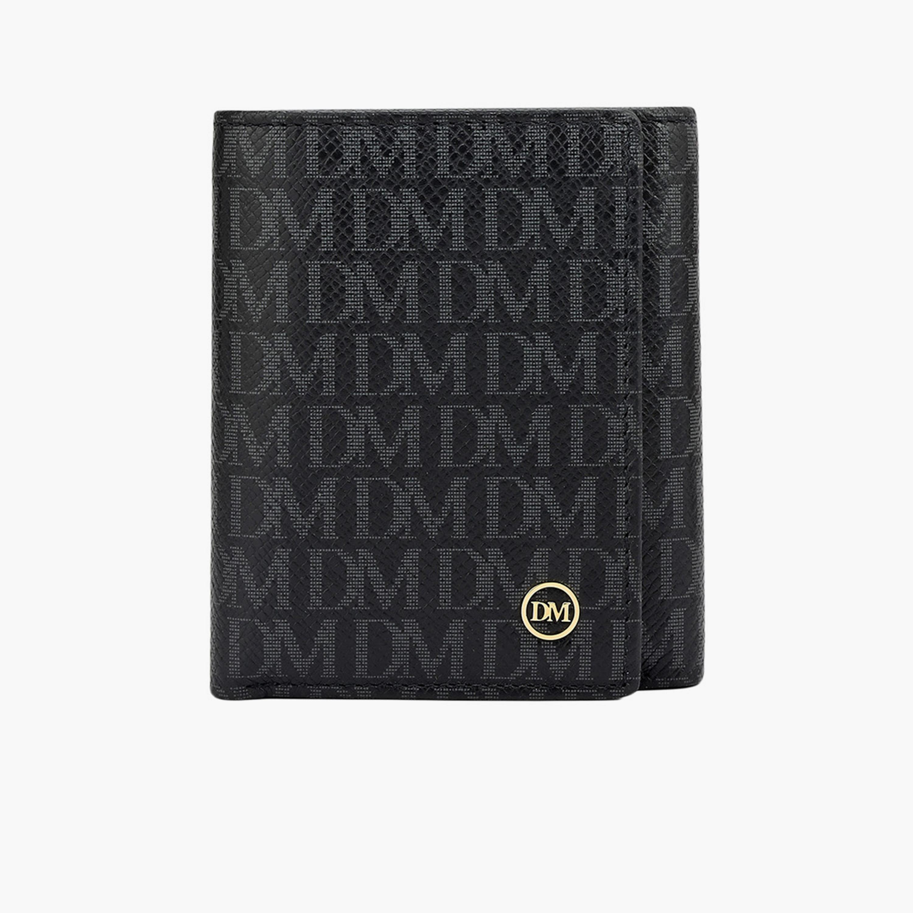 دا ميلانو - محفظة رجالية قابلة للطي بنقش مونوغرام | الطول 9 × العرض 2 × الارتفاع 10.5 سم-men-beltsandwallets-wallets-image-1