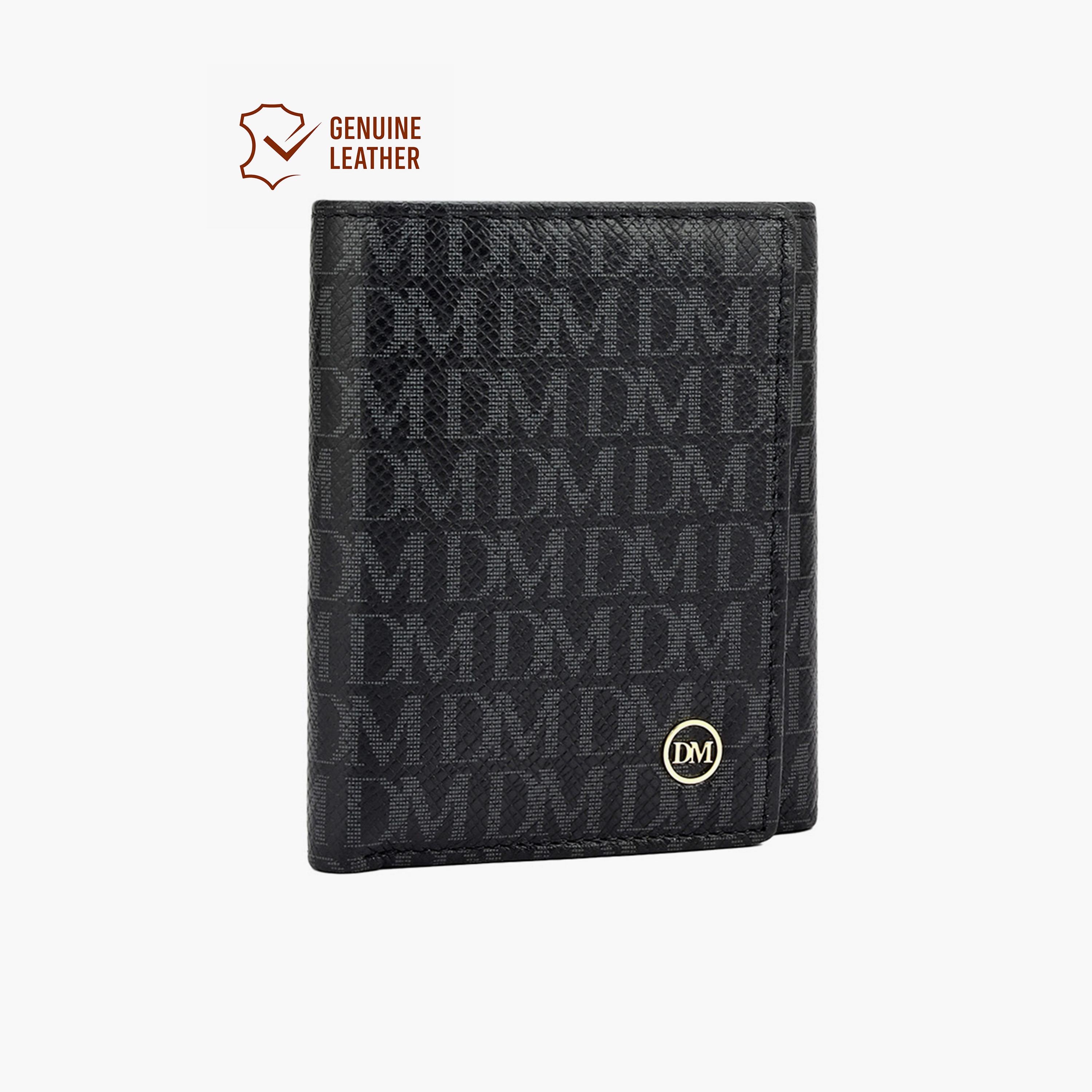 دا ميلانو - محفظة رجالية قابلة للطي بنقش مونوغرام | الطول 9 × العرض 2 × الارتفاع 10.5 سم-men-beltsandwallets-wallets-image-2