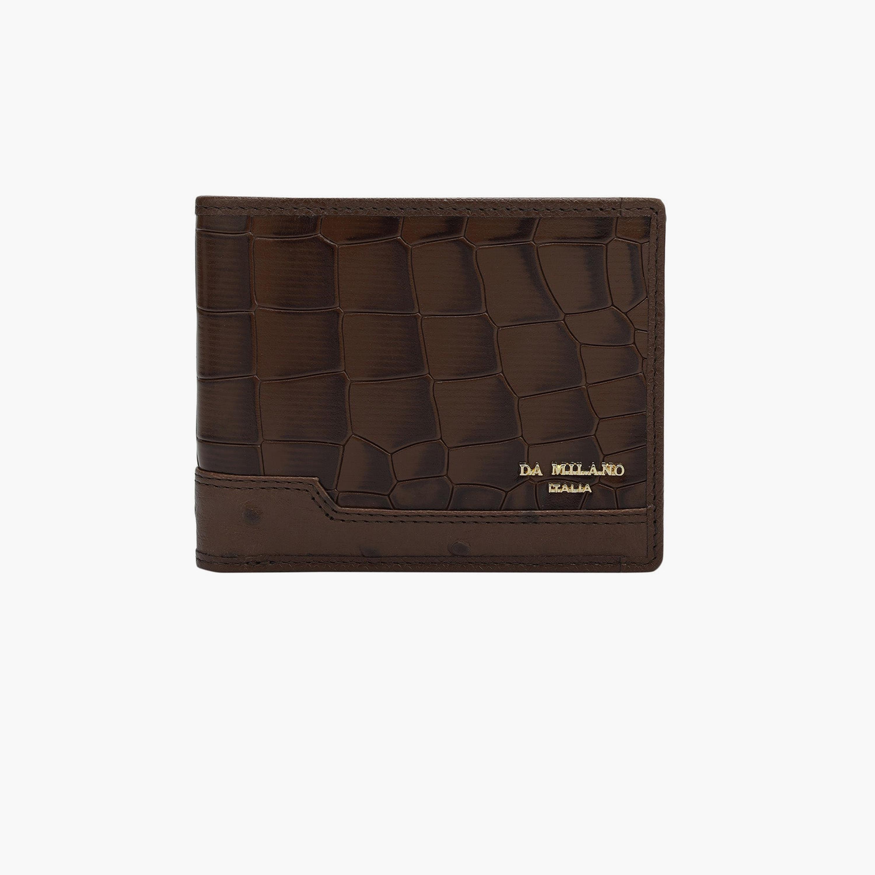 دا ميلانو - محفظة رجالية منقوشة | الطول 11.5 × العرض 1.5 × الارتفاع 9 سم-men-beltsandwallets-wallets-image-1