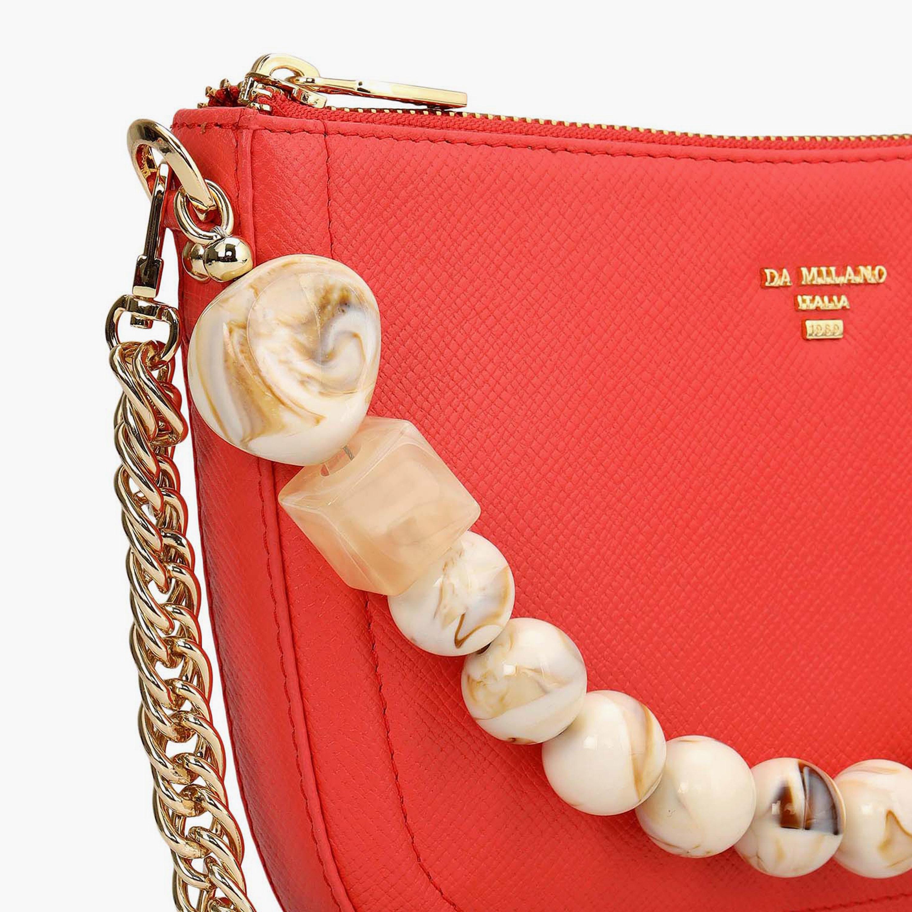 DA MILANO Women's Shoulder Bag Zipper Chain Strap | L21 X W2.5 X H14.5 CM-women-bagsandwallets-handbags-image-7