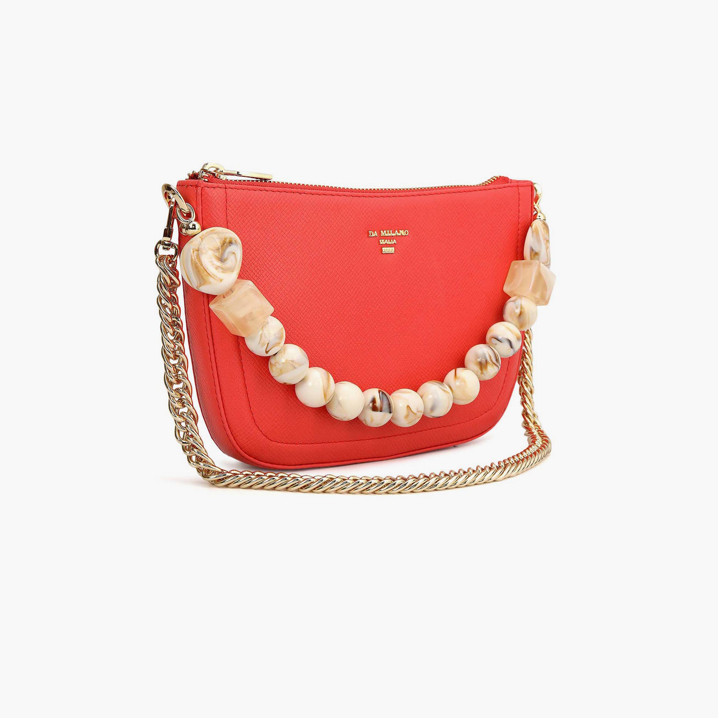 DA MILANO Women's Shoulder Bag Zipper Chain Strap | L21 X W2.5 X H14.5 CM-women-bagsandwallets-handbags-image-8