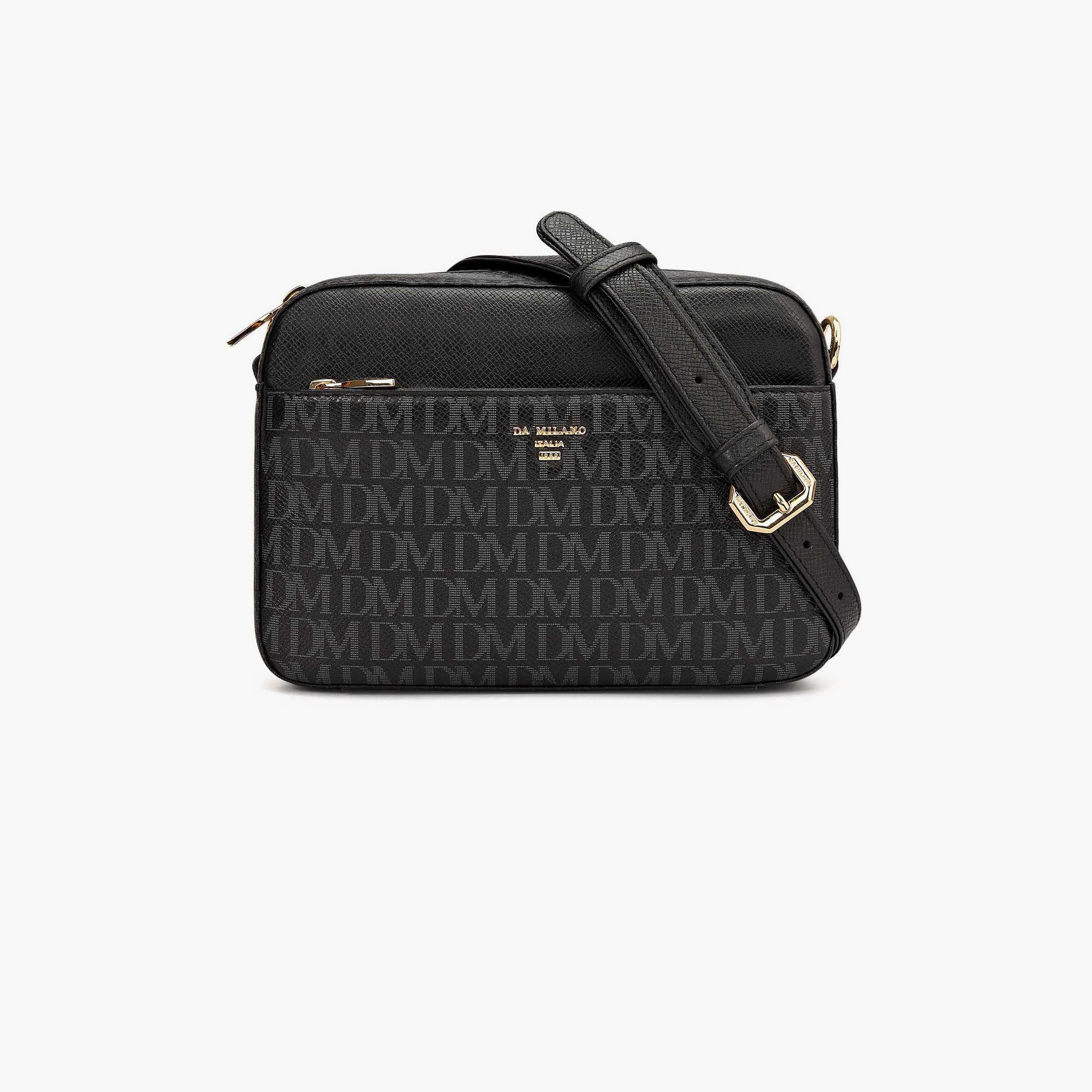 DA MILANO Monogram Women's Sling Bag Zipper Adjustable Strap | L22 X W7.5 X H15.5 CM-women-bagsandwallets-handbags-image-1