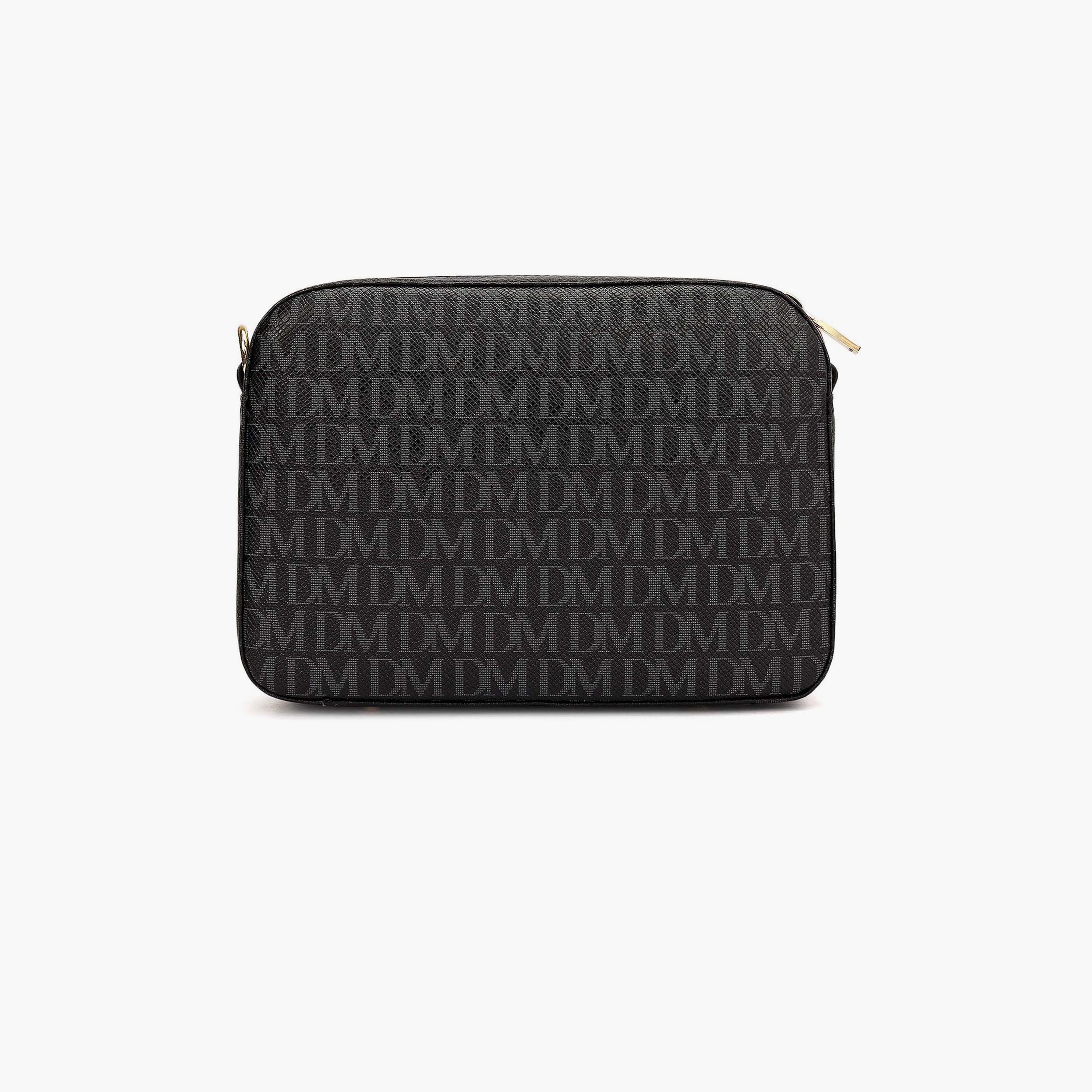 DA MILANO Monogram Women's Sling Bag Zipper Adjustable Strap | L22 X W7.5 X H15.5 CM-women-bagsandwallets-handbags-image-4