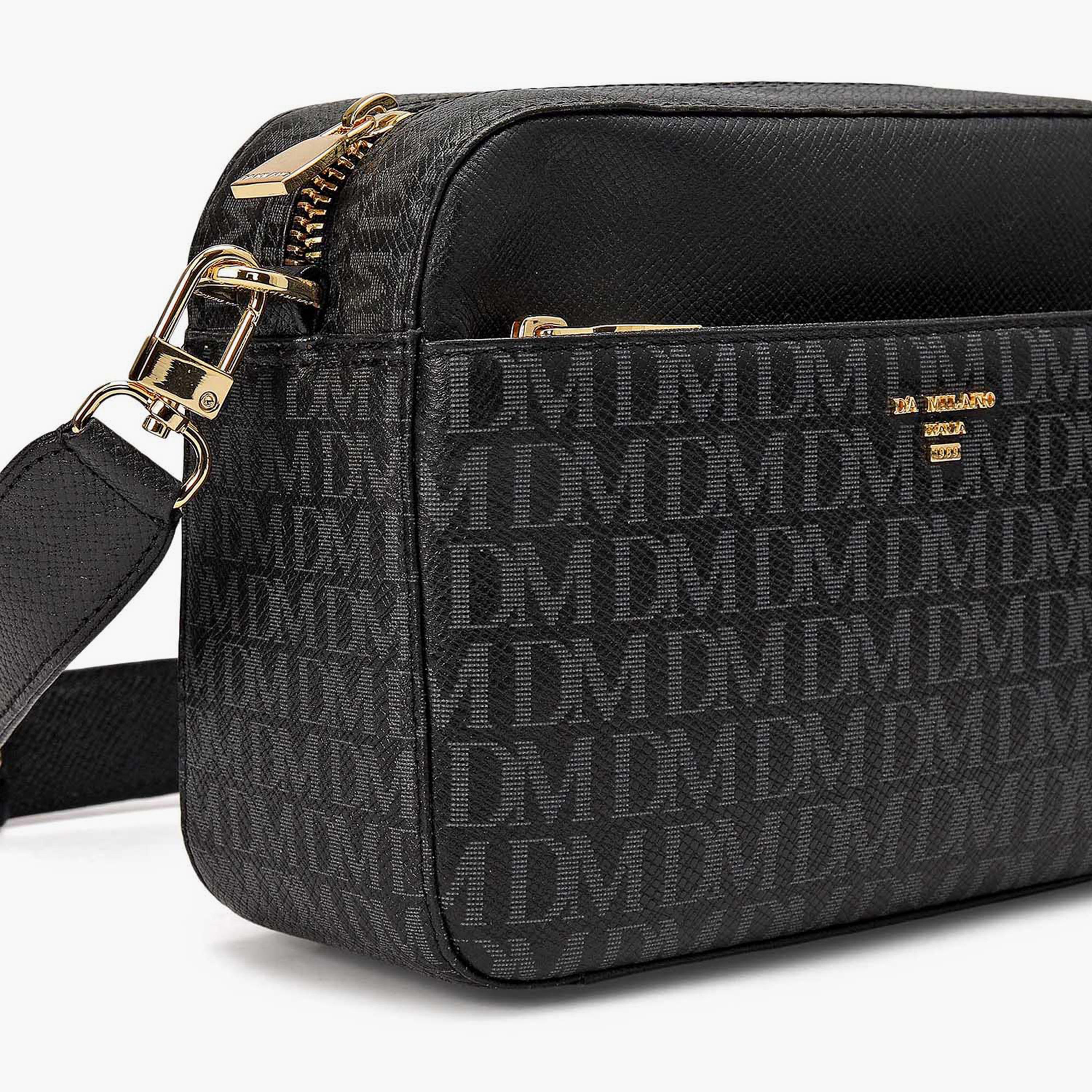 DA MILANO Monogram Women's Sling Bag Zipper Adjustable Strap | L22 X W7.5 X H15.5 CM-women-bagsandwallets-handbags-image-7