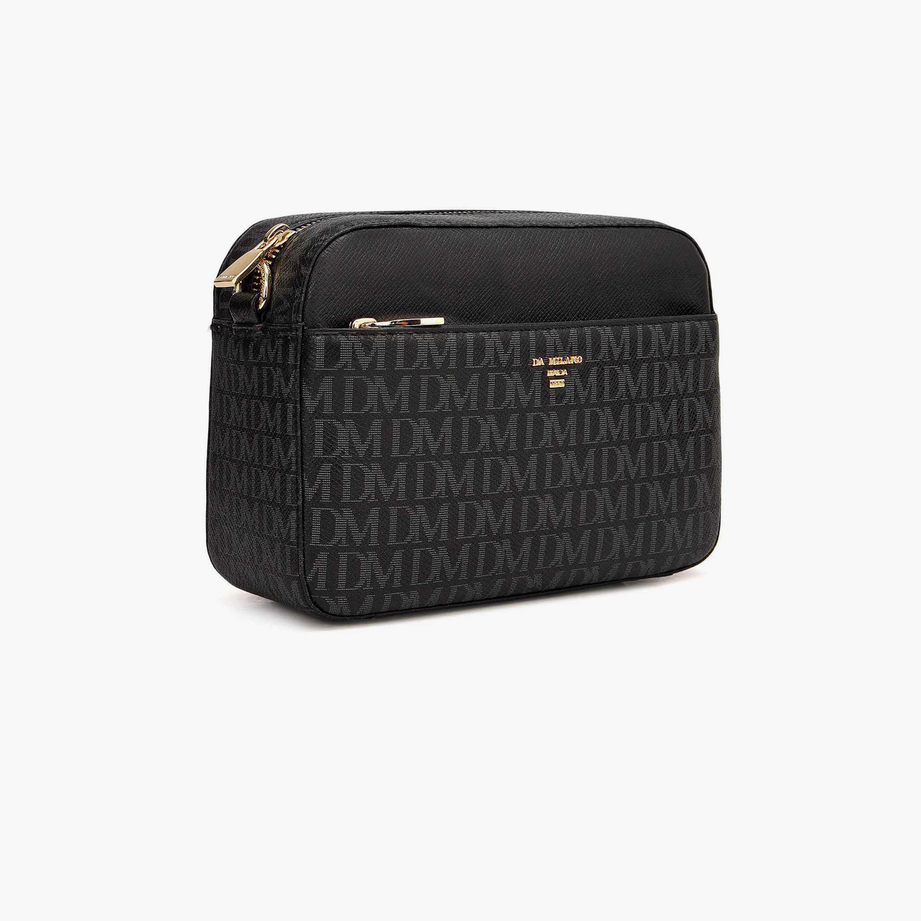 DA MILANO Monogram Women's Sling Bag Zipper Adjustable Strap | L22 X W7.5 X H15.5 CM-women-bagsandwallets-handbags-image-8