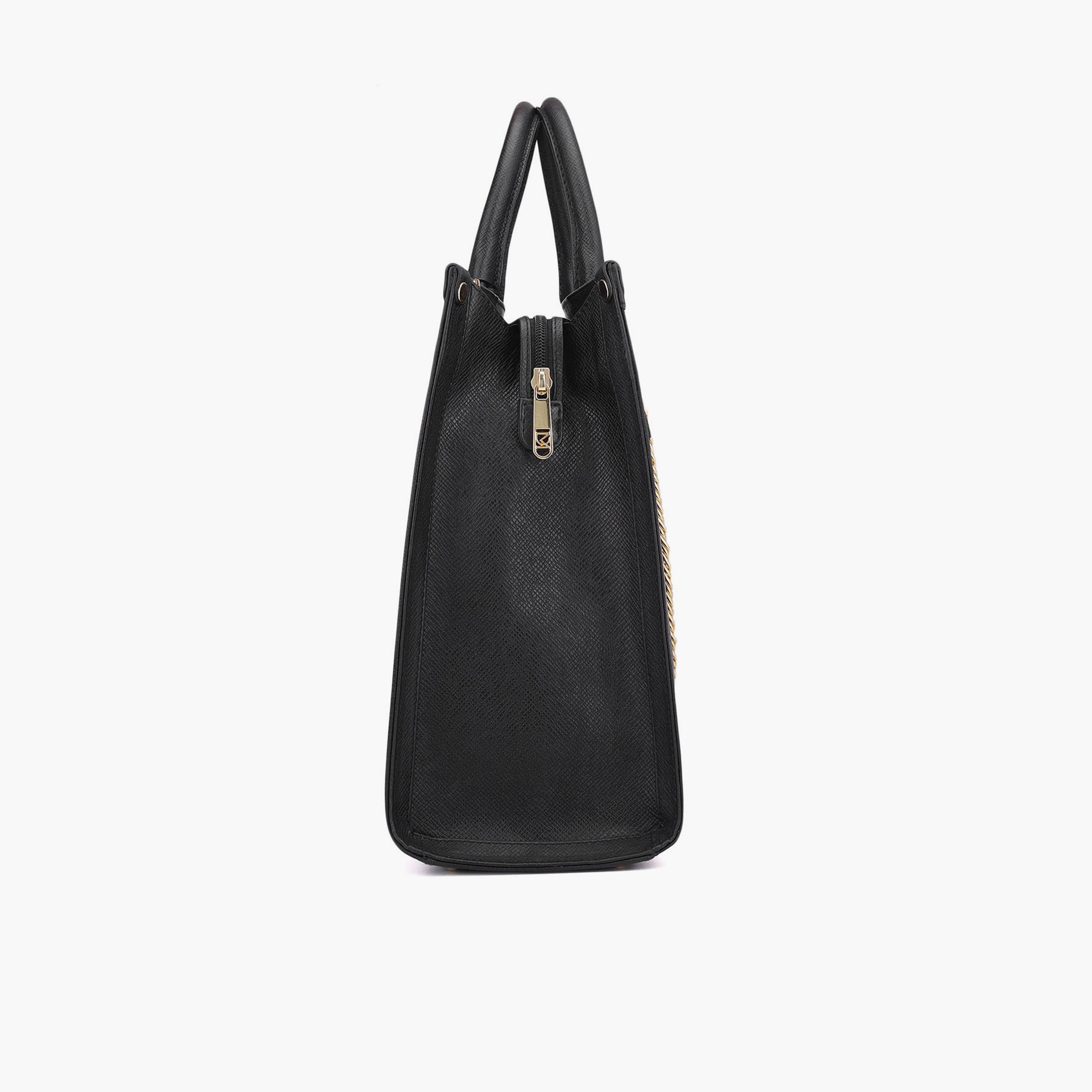 DA MILANO Textured Top Handle Women's Tote Bag Zipper Adjustable Strap | L36 X W11 X H29 CM-women-bagsandwallets-handbags-image-8