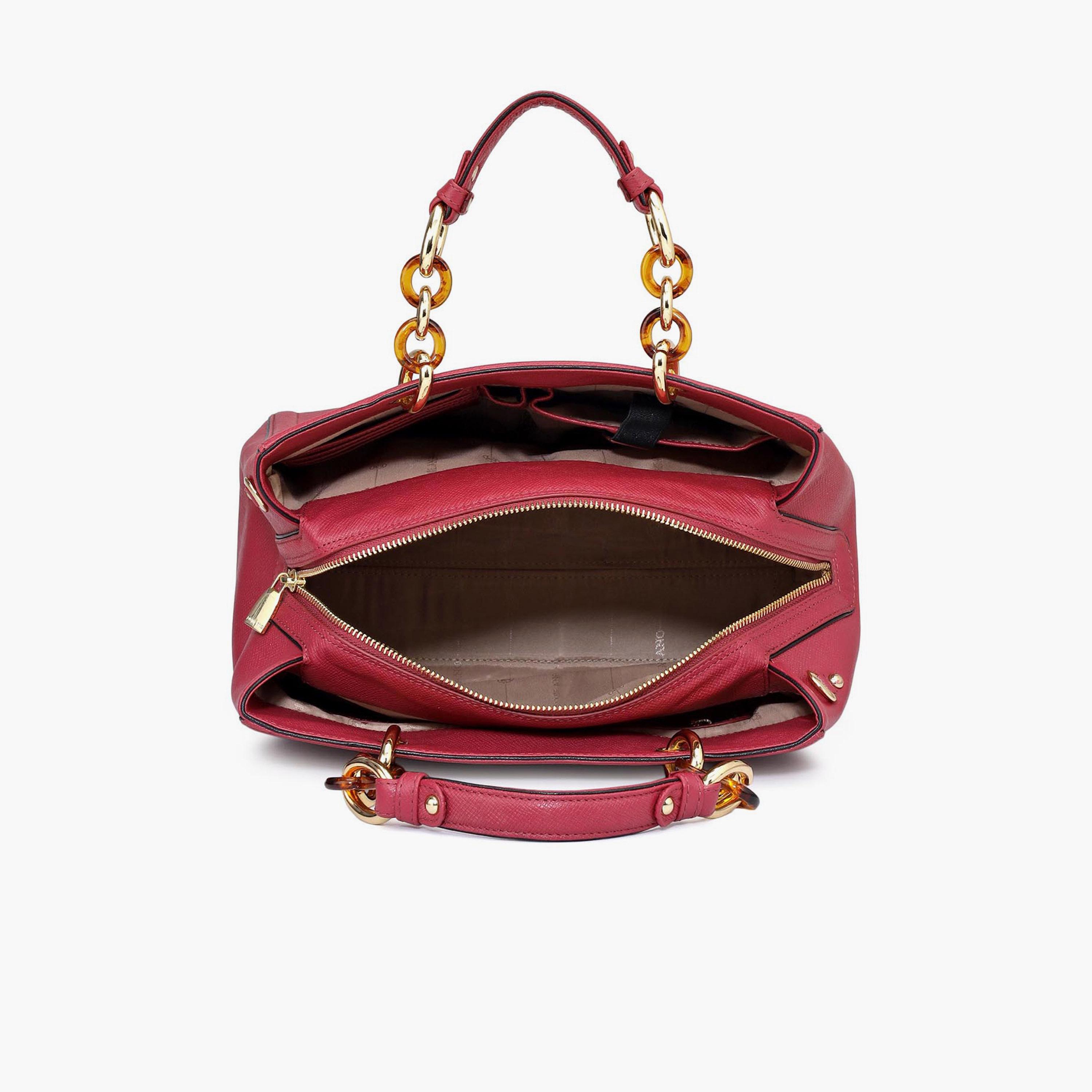 DA MILANO Textured Top Handle Women's Satchel Bag Zipper Adjustable Strap | L31 X W13 X H24 CM-women-bagsandwallets-handbags-image-6