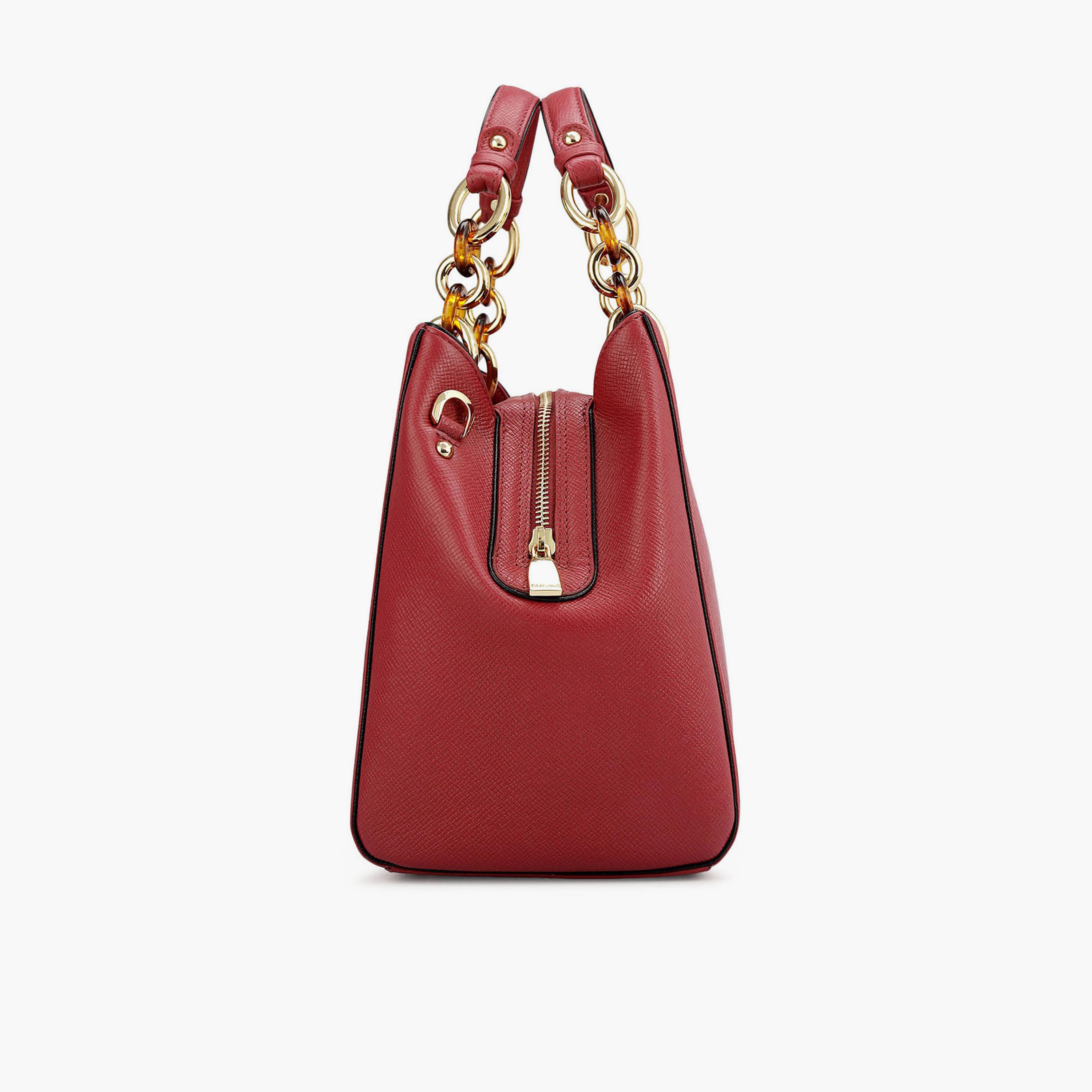 DA MILANO Textured Top Handle Women's Satchel Bag Zipper Adjustable Strap | L31 X W13 X H24 CM-women-bagsandwallets-handbags-image-8