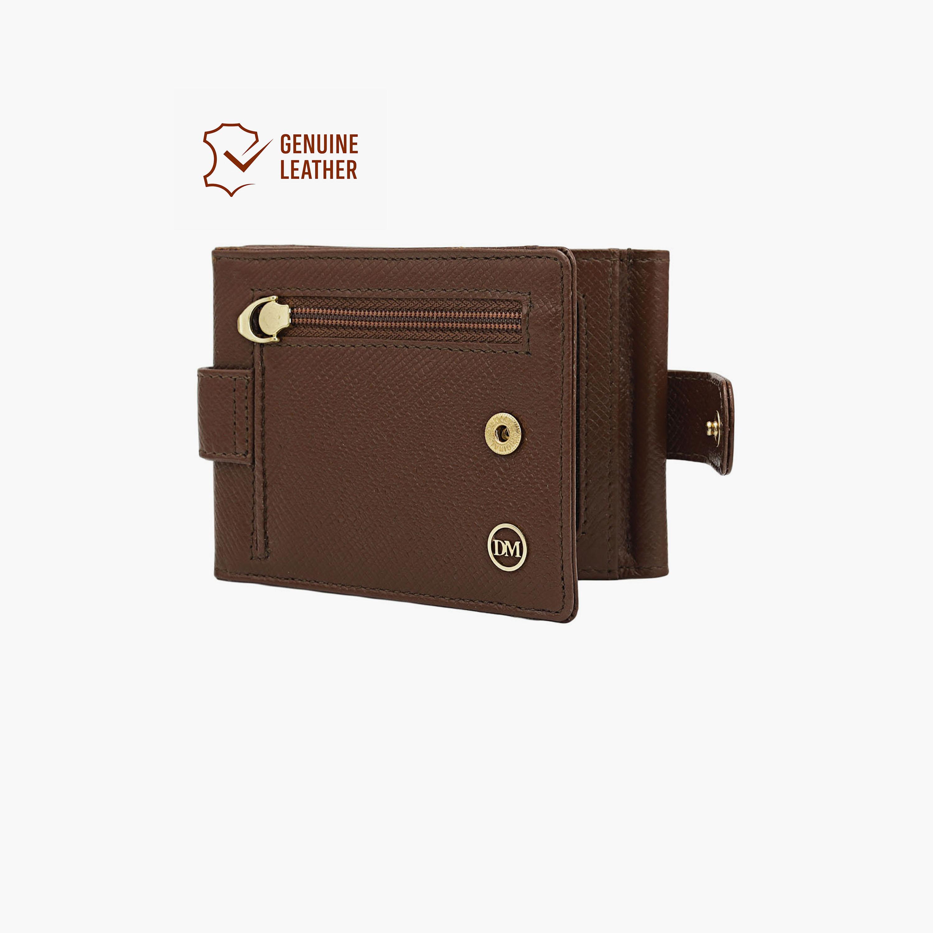 DA MILANO Textured Unisex Wallet Zipper | L11.5 X W1 X H8 CM-men-beltsandwallets-wallets-image-2