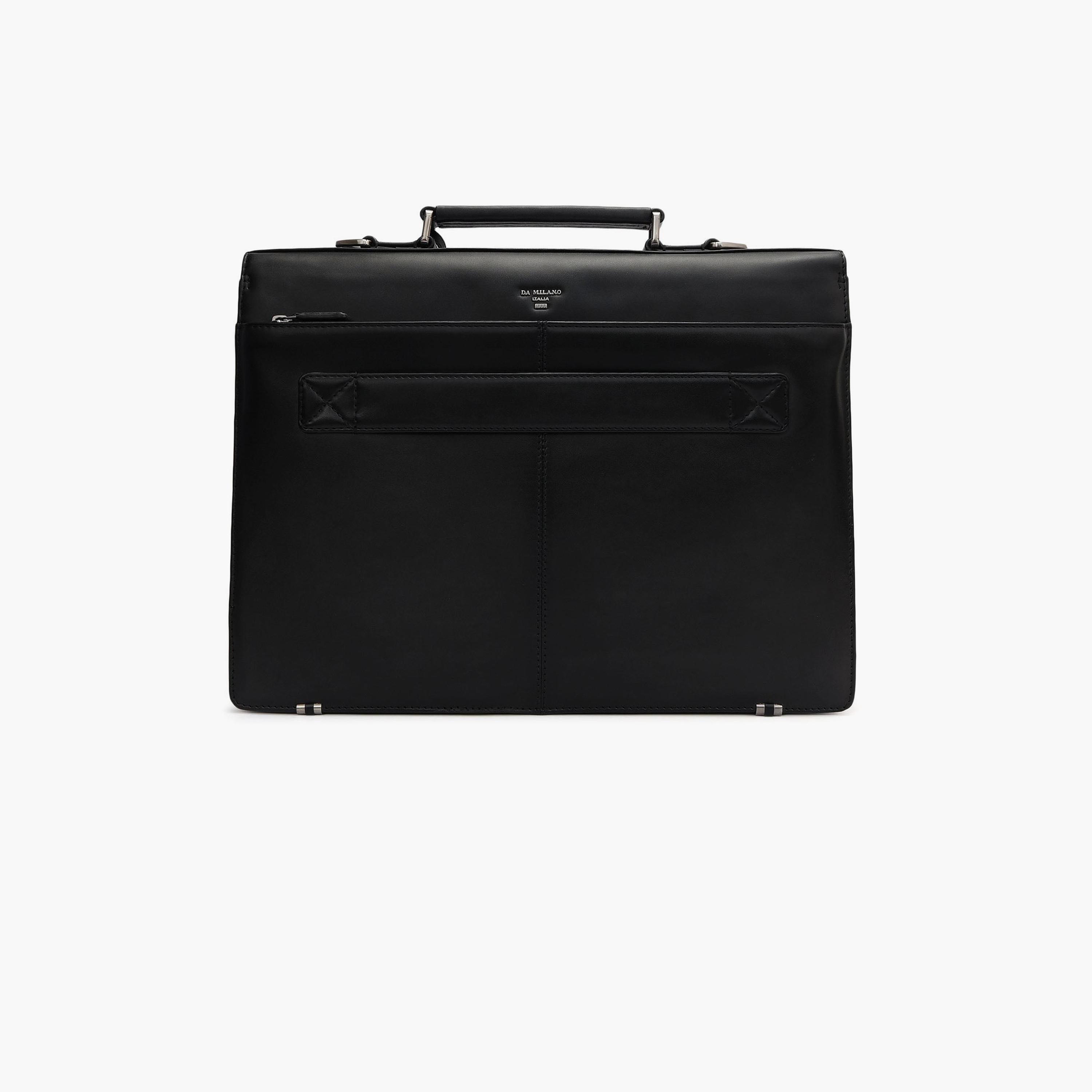 DA MILANO Textured Top Handle Unisex Laptop Bag Flap Detachable Strap | L38 X W9.5 X H29 CM-women-bagsandwallets-handbags-image-4