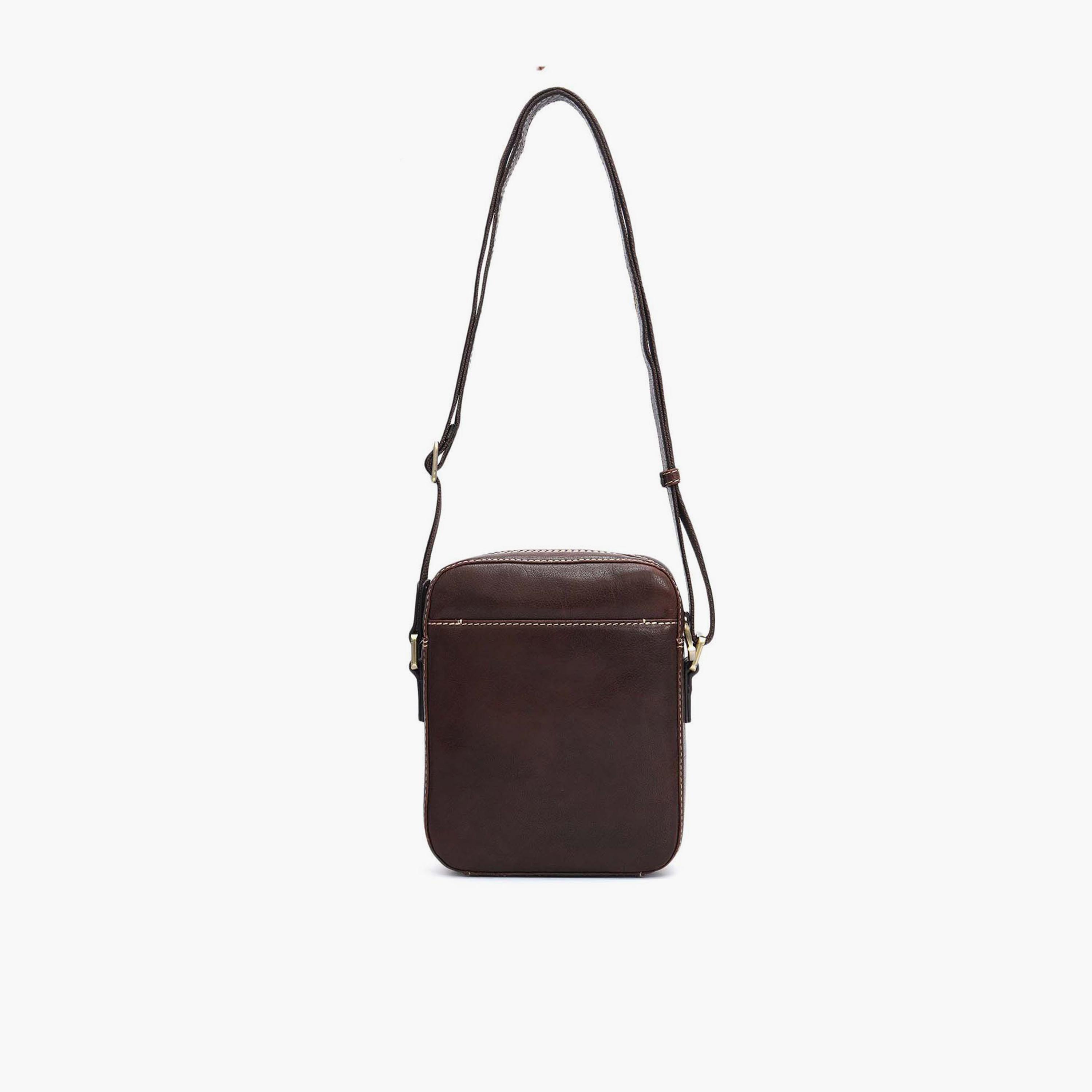 DA MILANO Textured Men's Sling Bag Zipper Adjustable Strap | L17 X W6 X H21 CM-men-bags-image-4