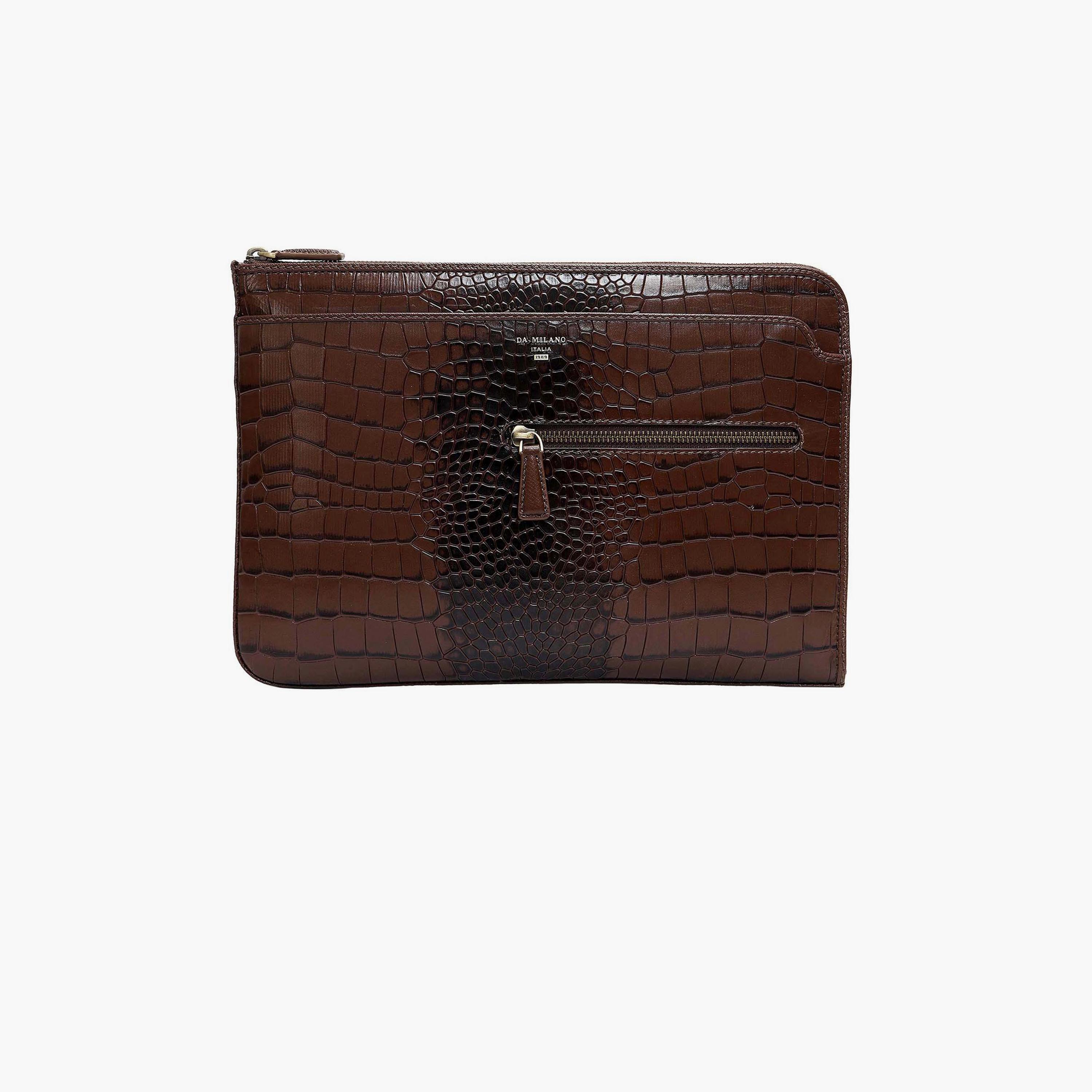 DA MILANO Textured Unisex Laptop Bag Zipper | L36.5 X W3 X H25 CM-women-bagsandwallets-handbags-image-1