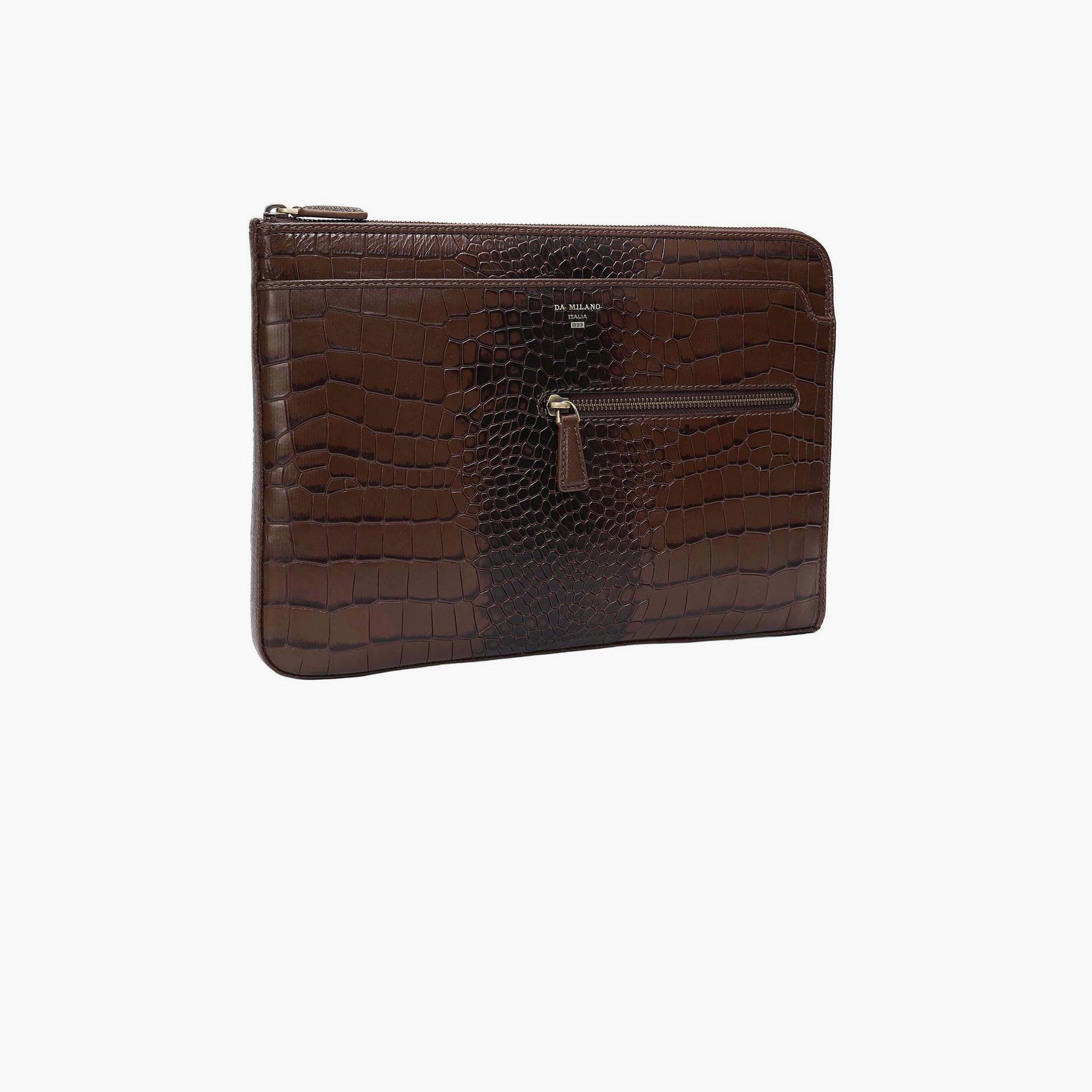 DA MILANO Textured Unisex Laptop Bag Zipper | L36.5 X W3 X H25 CM-women-bagsandwallets-handbags-image-5