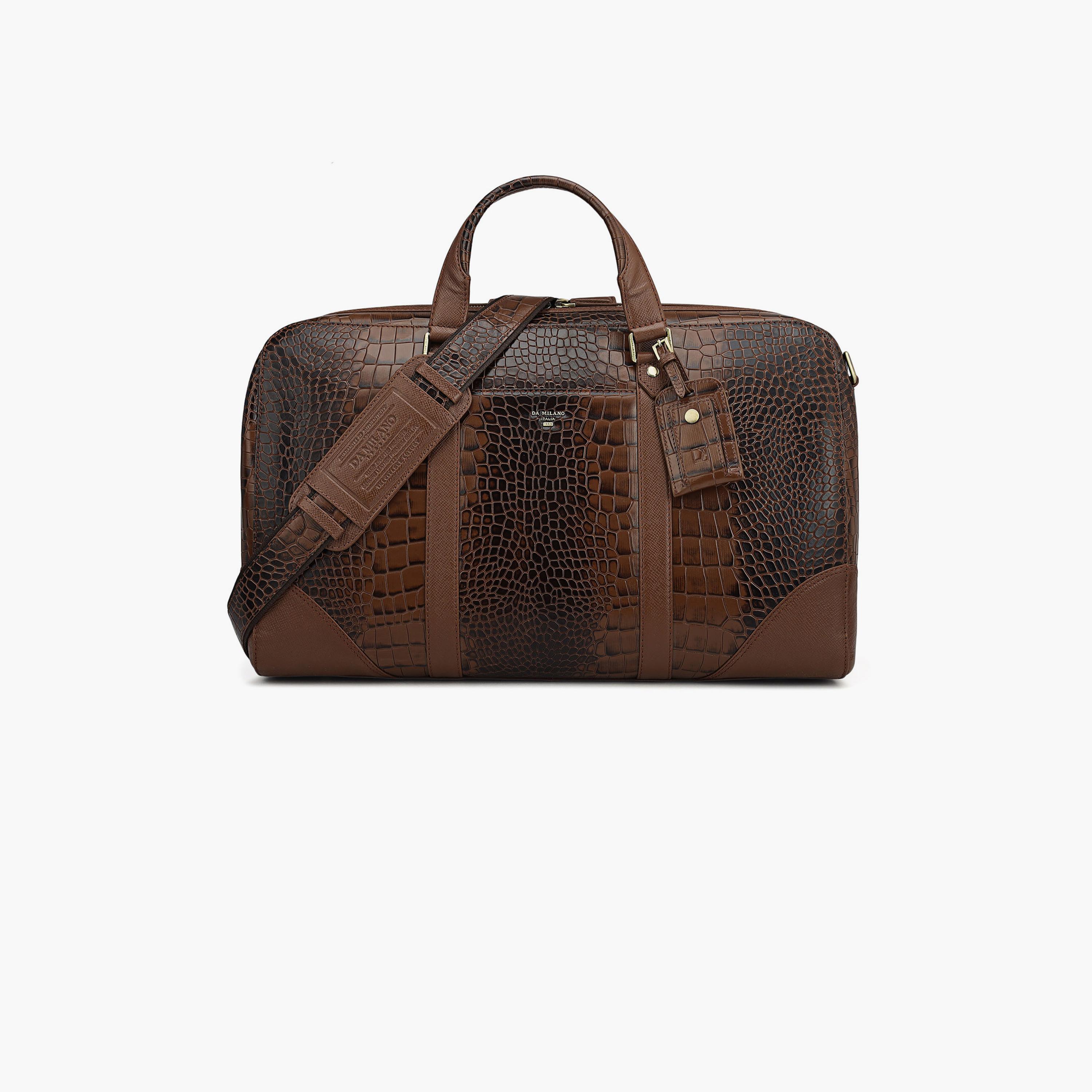 دا ميلانو - شنطة سفر جلد 18 إنش، حزام قابل للفصل | LG-5109C-travel-luggagesandbags-dufflebags-image-1
