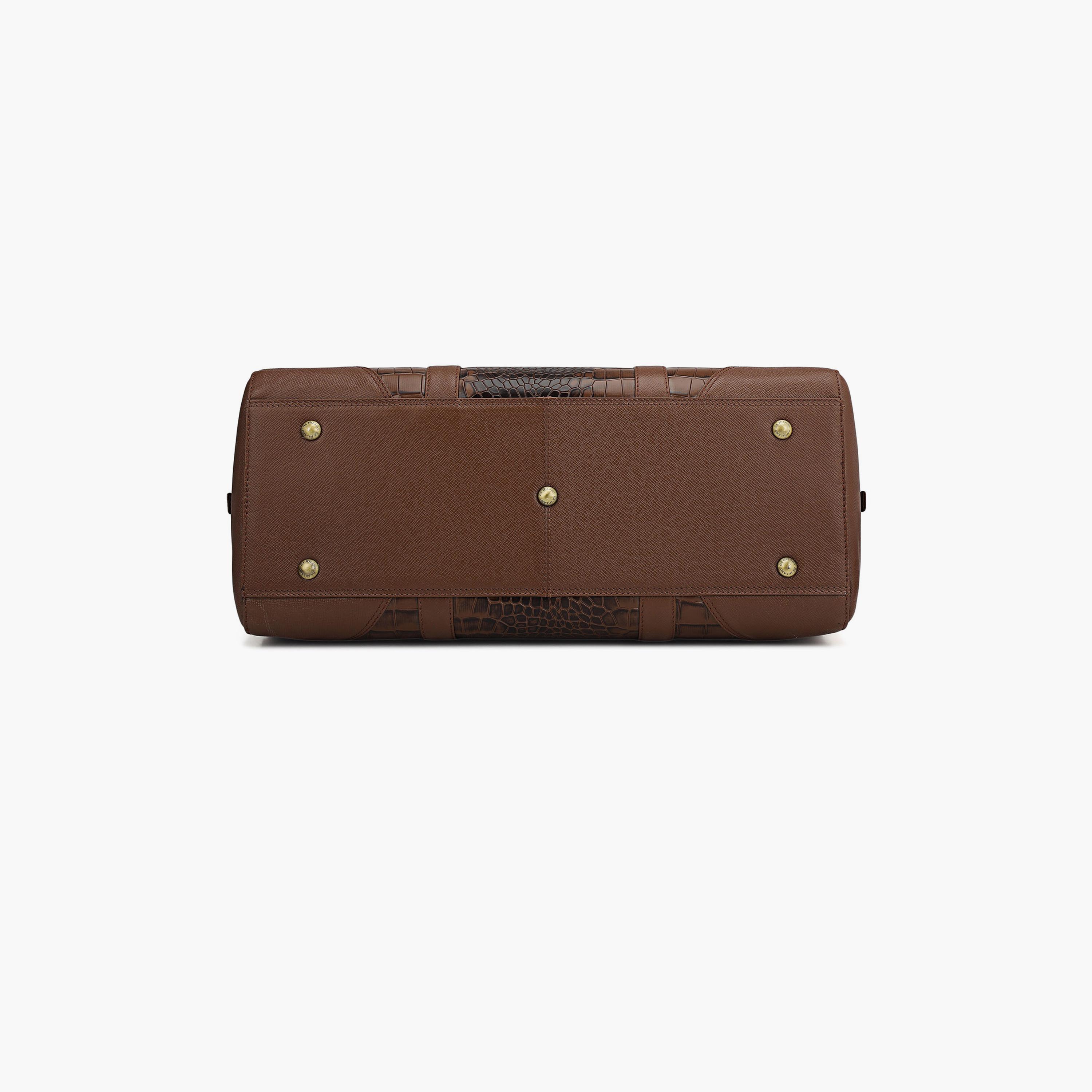 دا ميلانو - شنطة سفر جلد 18 إنش، حزام قابل للفصل | LG-5109C-travel-luggagesandbags-dufflebags-image-5