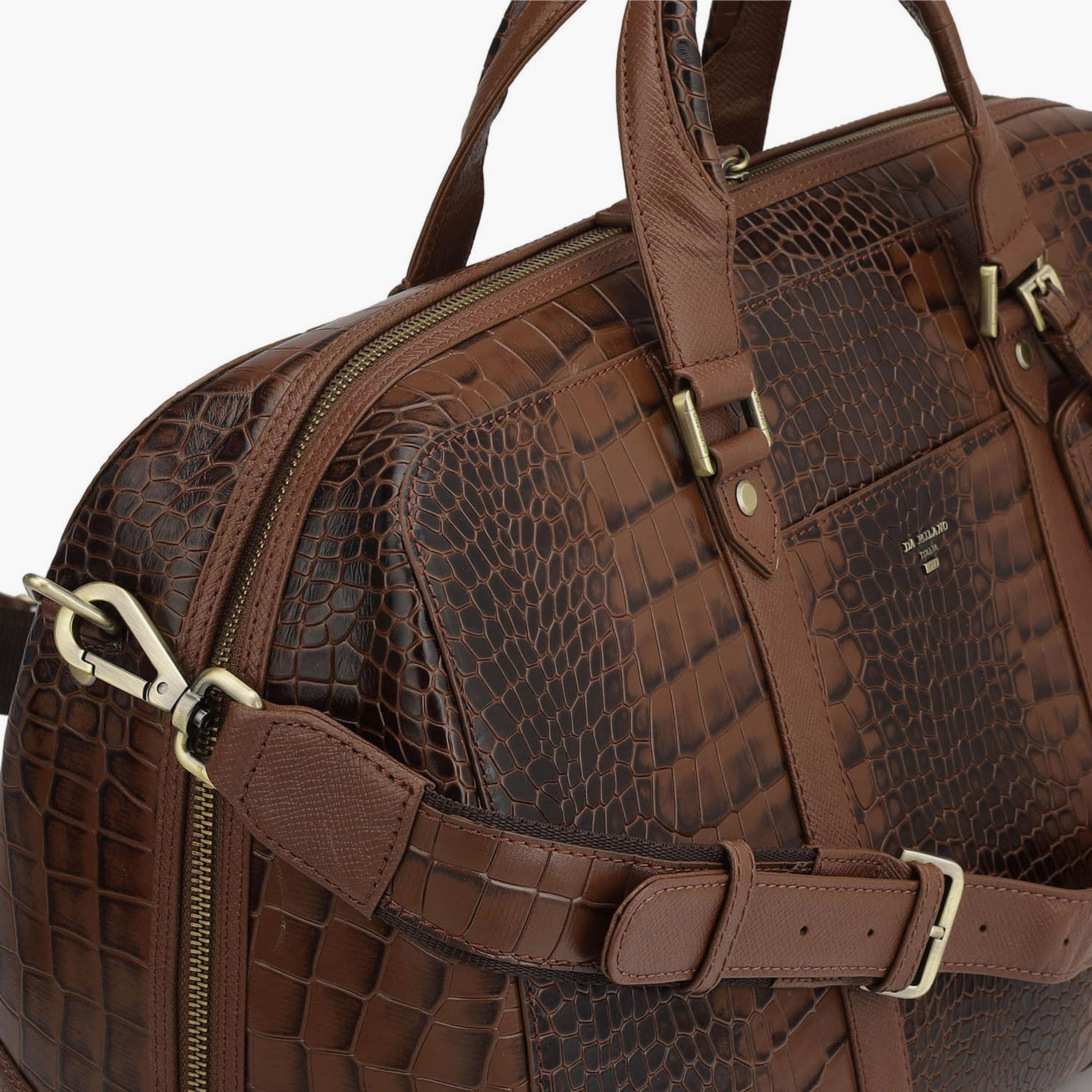 دا ميلانو - شنطة سفر جلد 18 إنش، حزام قابل للفصل | LG-5109C-travel-luggagesandbags-dufflebags-image-7