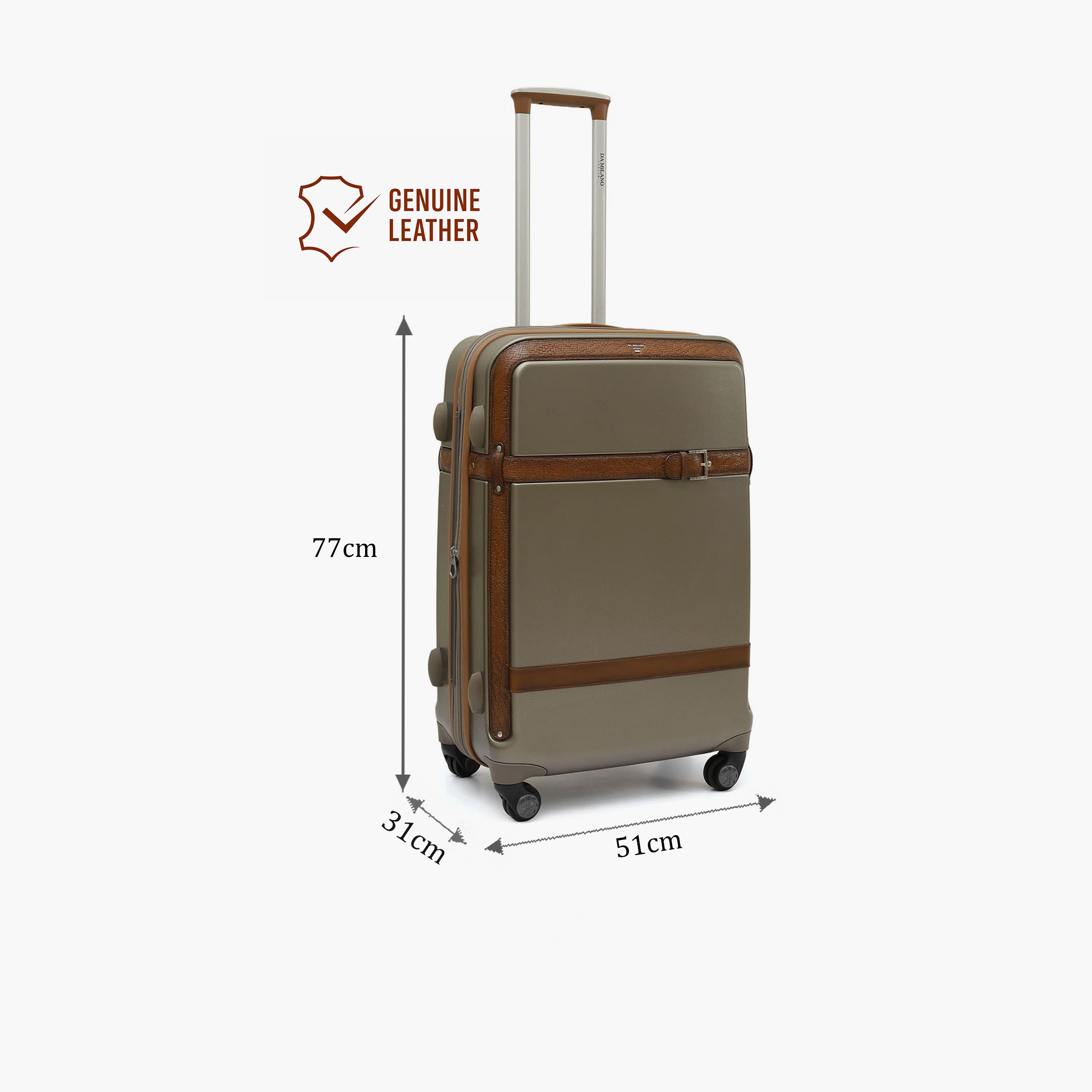 DA MILANO 77 CM Large Check-In Leather Hard Sided 4-Wheeler Spinner Luggage-travel-luggagesandbags-luggage-image-2