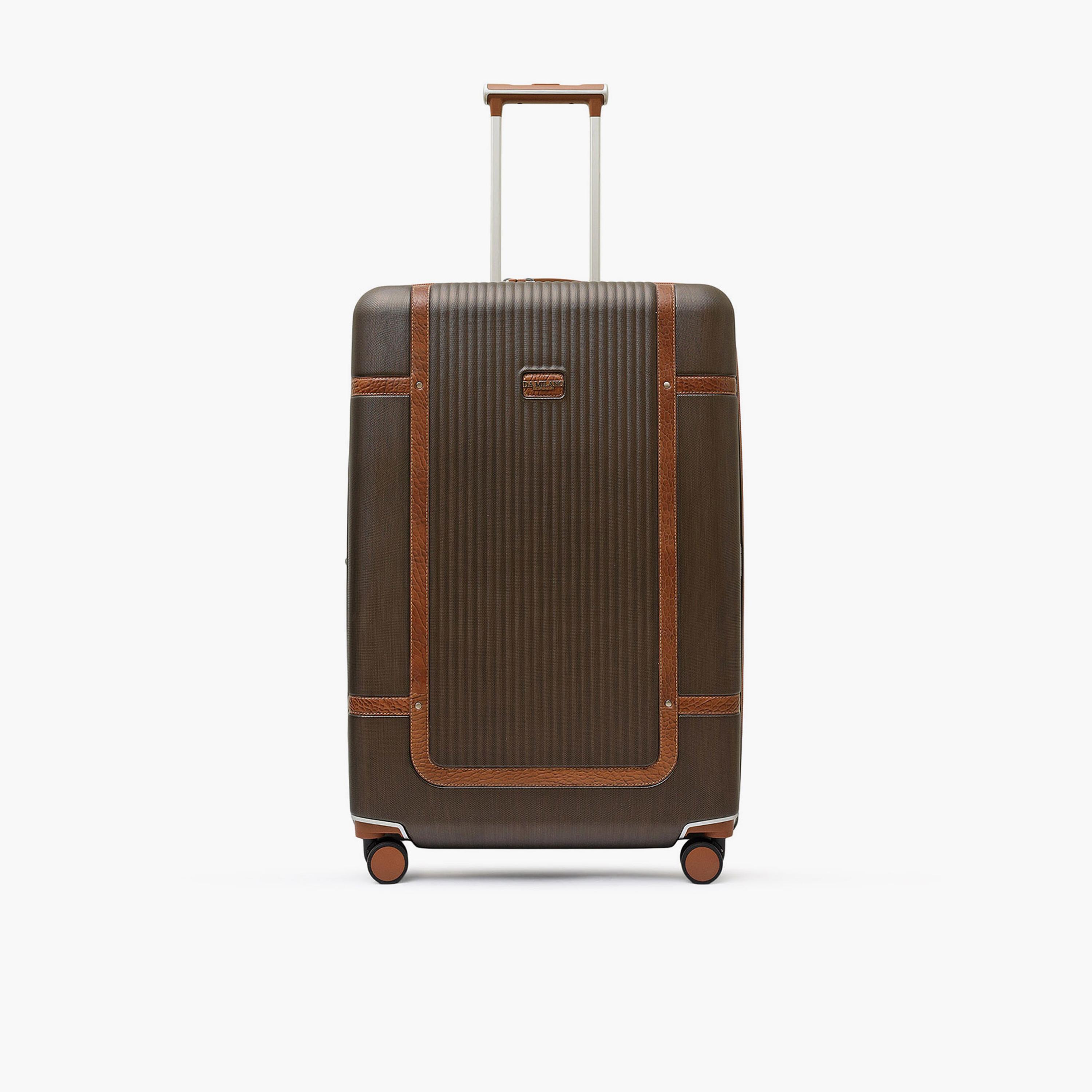 DA MILANO 64 CM Medium Check-In Leather Hard Sided 4-Wheeler Spinner Luggage with TSA Lock-travel-luggagesandbags-luggage-image-1