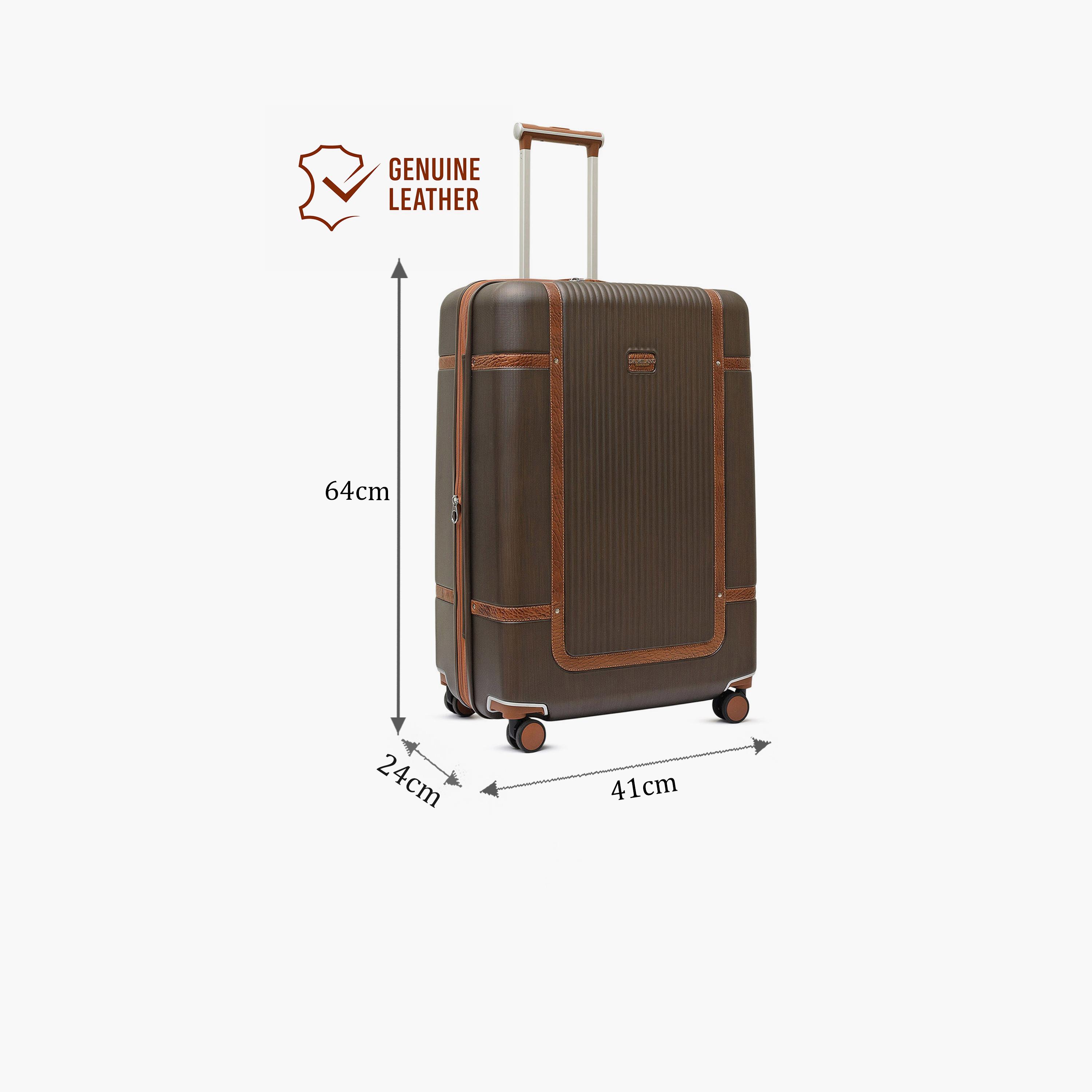 DA MILANO 64 CM Medium Check-In Leather Hard Sided 4-Wheeler Spinner Luggage with TSA Lock-travel-luggagesandbags-luggage-image-2
