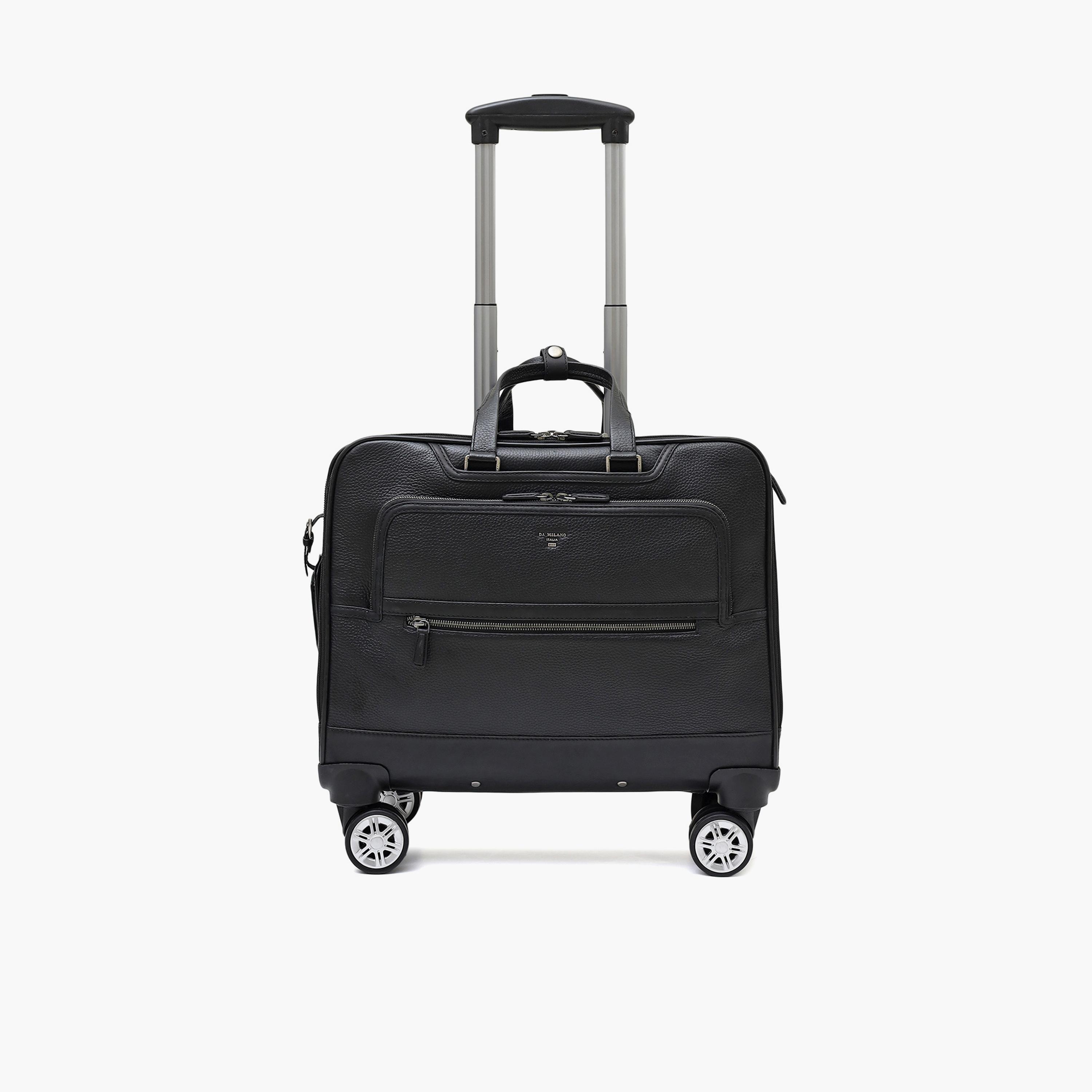 دا ميلانو - شنطة سفر صغيرة الحجم 44 سم مصنوعة من الجلد الناعم الجوانب بأربع عجلات دوارة-travel-luggagesandbags-luggage-image-1