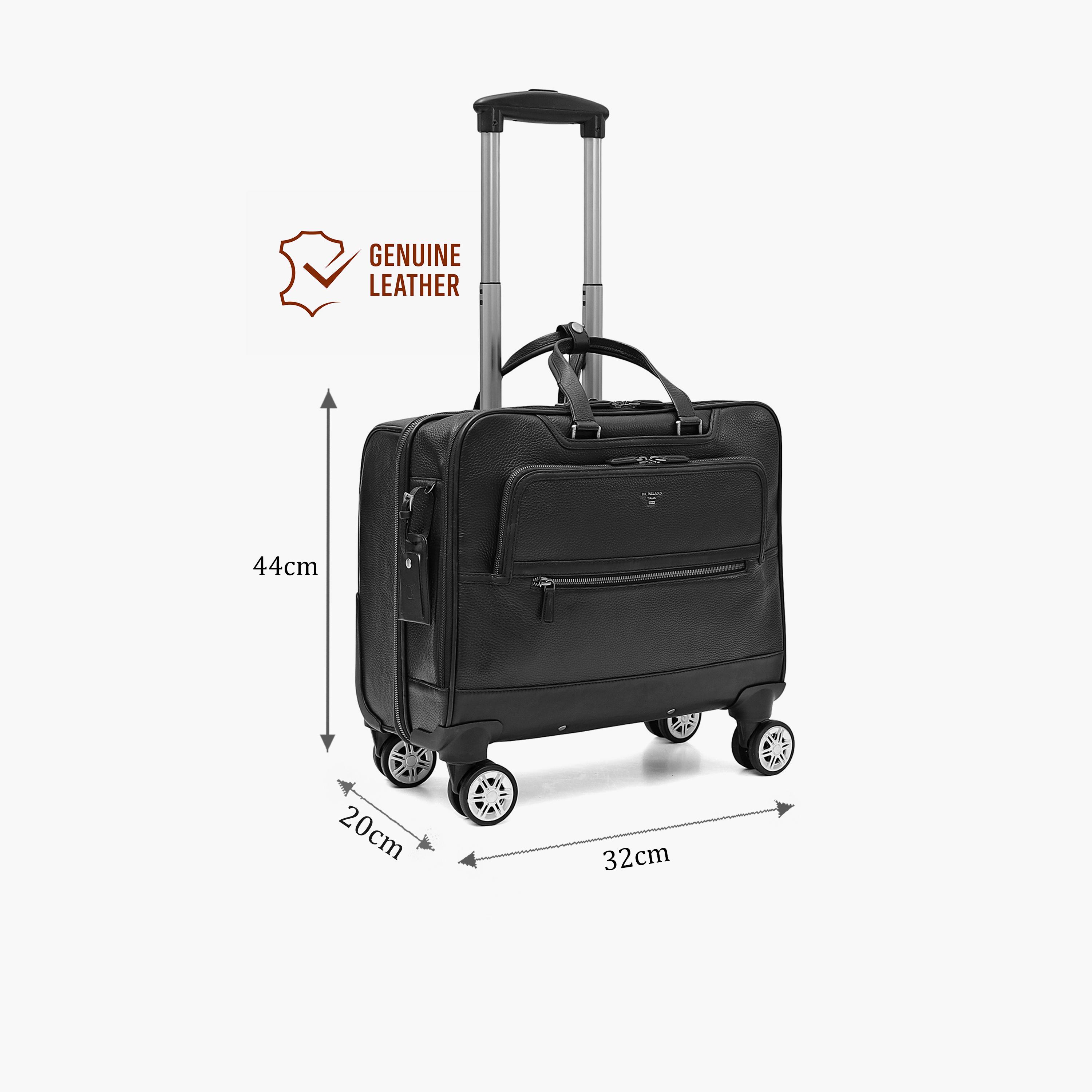 دا ميلانو - شنطة سفر صغيرة الحجم 44 سم مصنوعة من الجلد الناعم الجوانب بأربع عجلات دوارة-travel-luggagesandbags-luggage-image-2