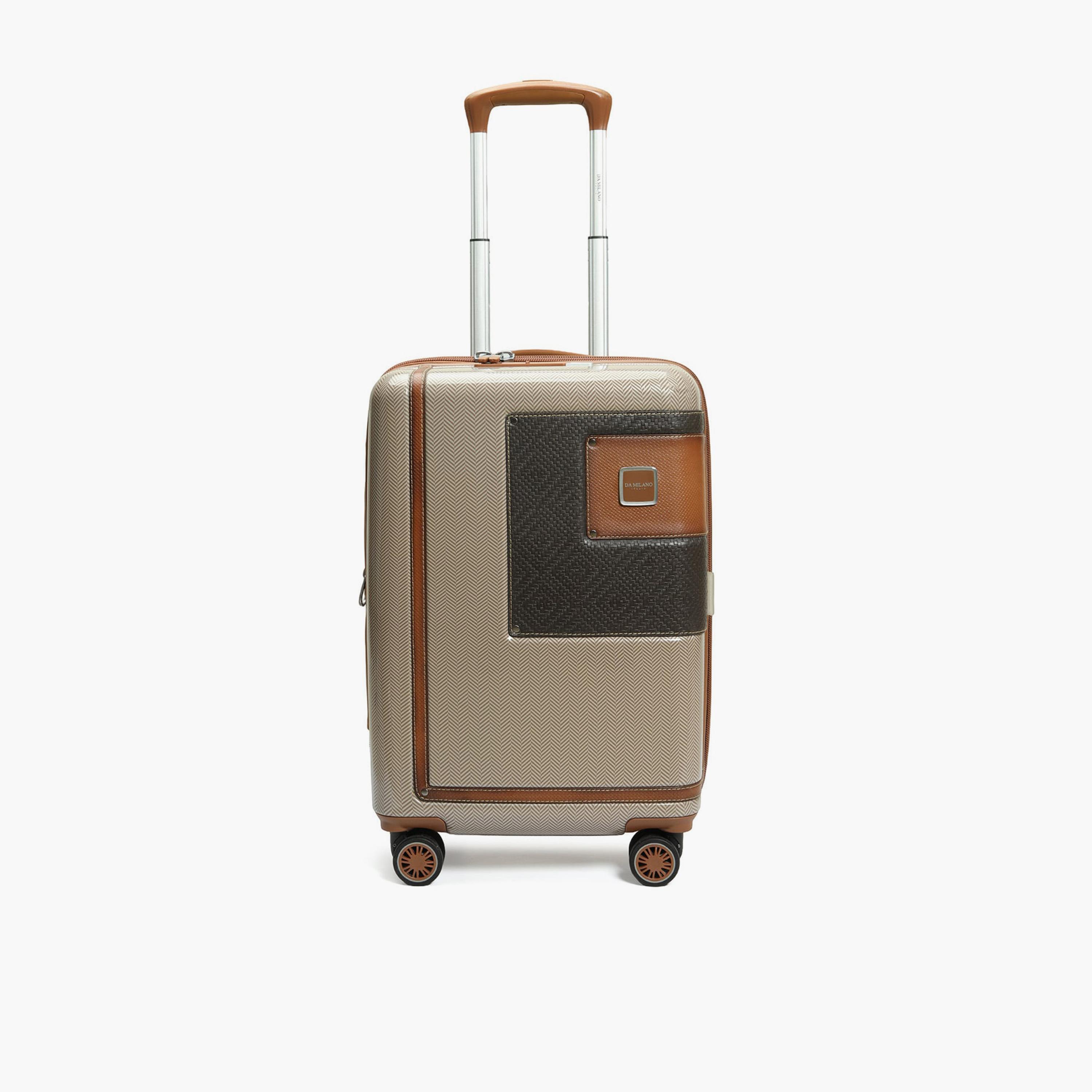 دا ميلانو - شنطة سفر صغيرة صلبة الجوانب من الجلد، 46 سم، بأربع عجلات دوارة، قفل TSA-travel-luggagesandbags-luggage-image-1