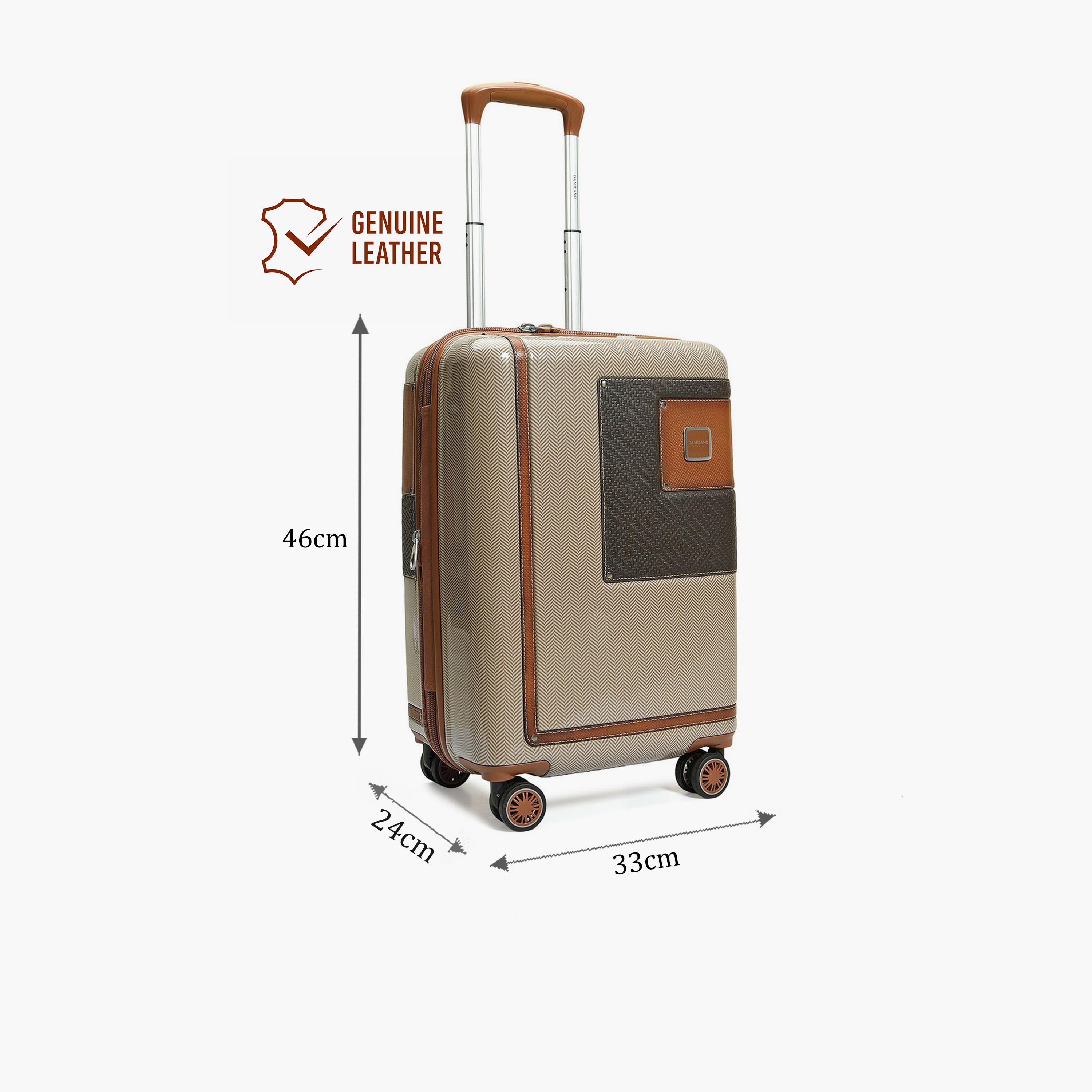 دا ميلانو - شنطة سفر صغيرة صلبة الجوانب من الجلد، 46 سم، بأربع عجلات دوارة، قفل TSA-travel-luggagesandbags-luggage-image-2