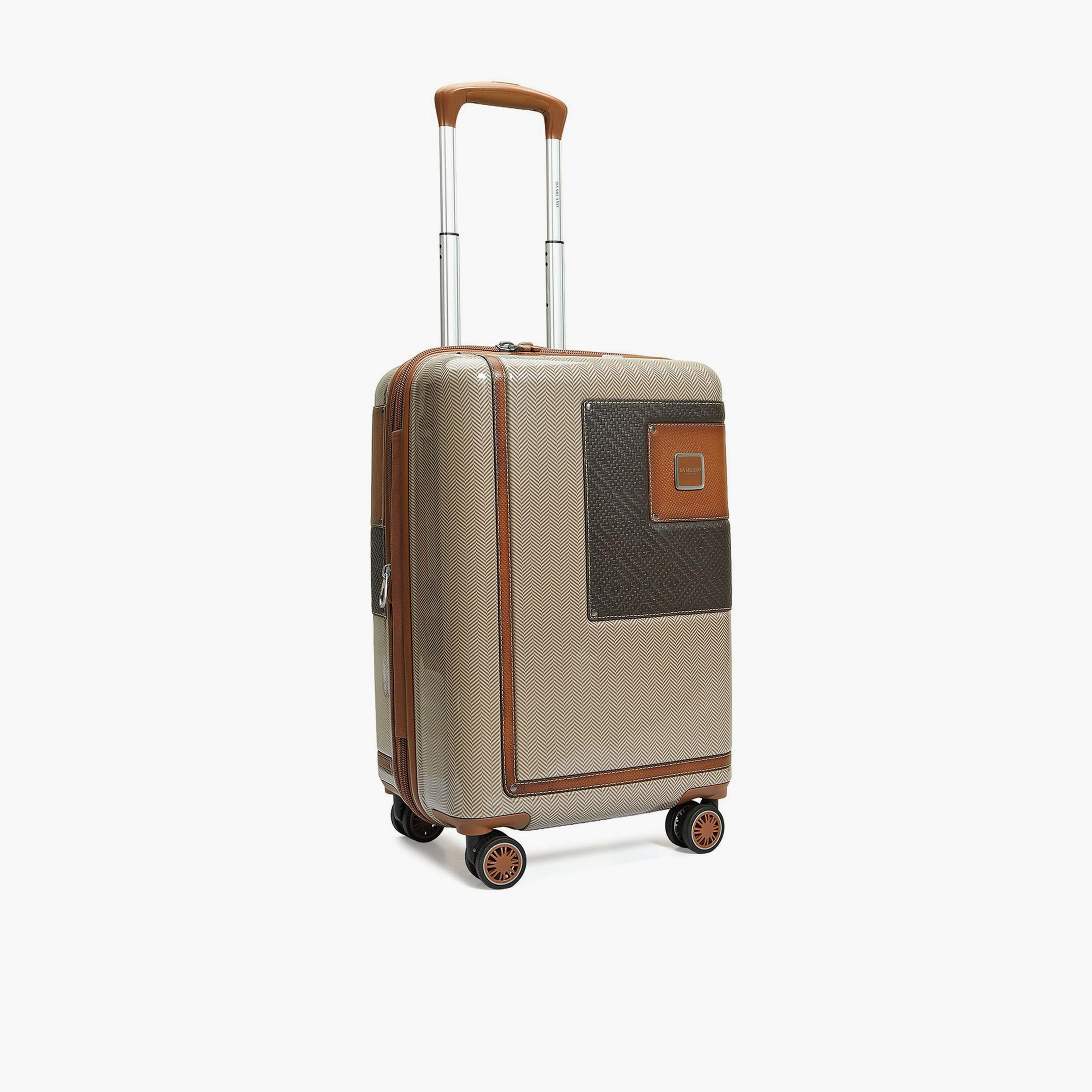 دا ميلانو - شنطة سفر صغيرة صلبة الجوانب من الجلد، 46 سم، بأربع عجلات دوارة، قفل TSA-travel-luggagesandbags-luggage-image-8