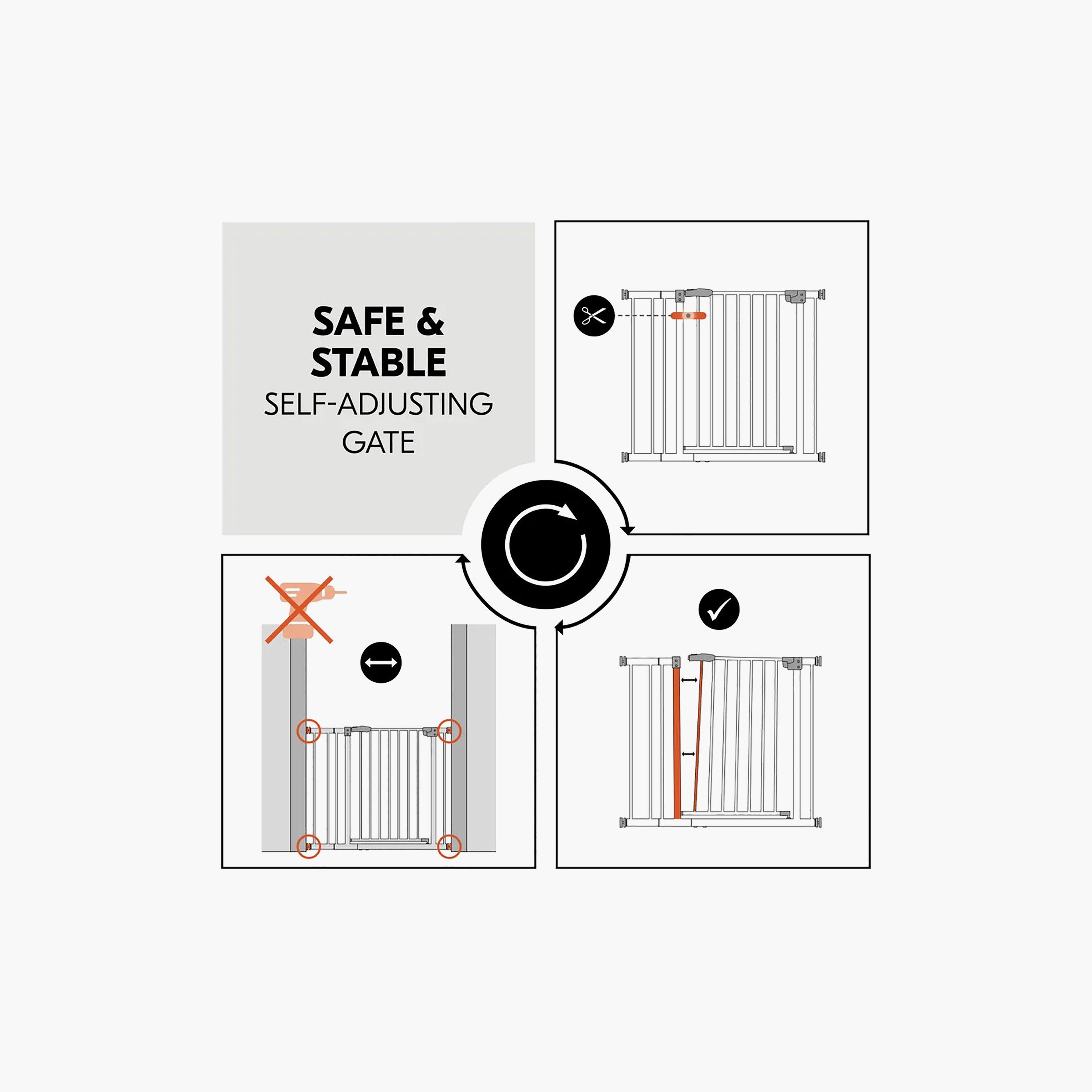 Hauck One-Handed Opening Autoclose Safety Stairs & Door Gate - 84-89 cm-baby-healthandsafety-babyproofing-image-2
