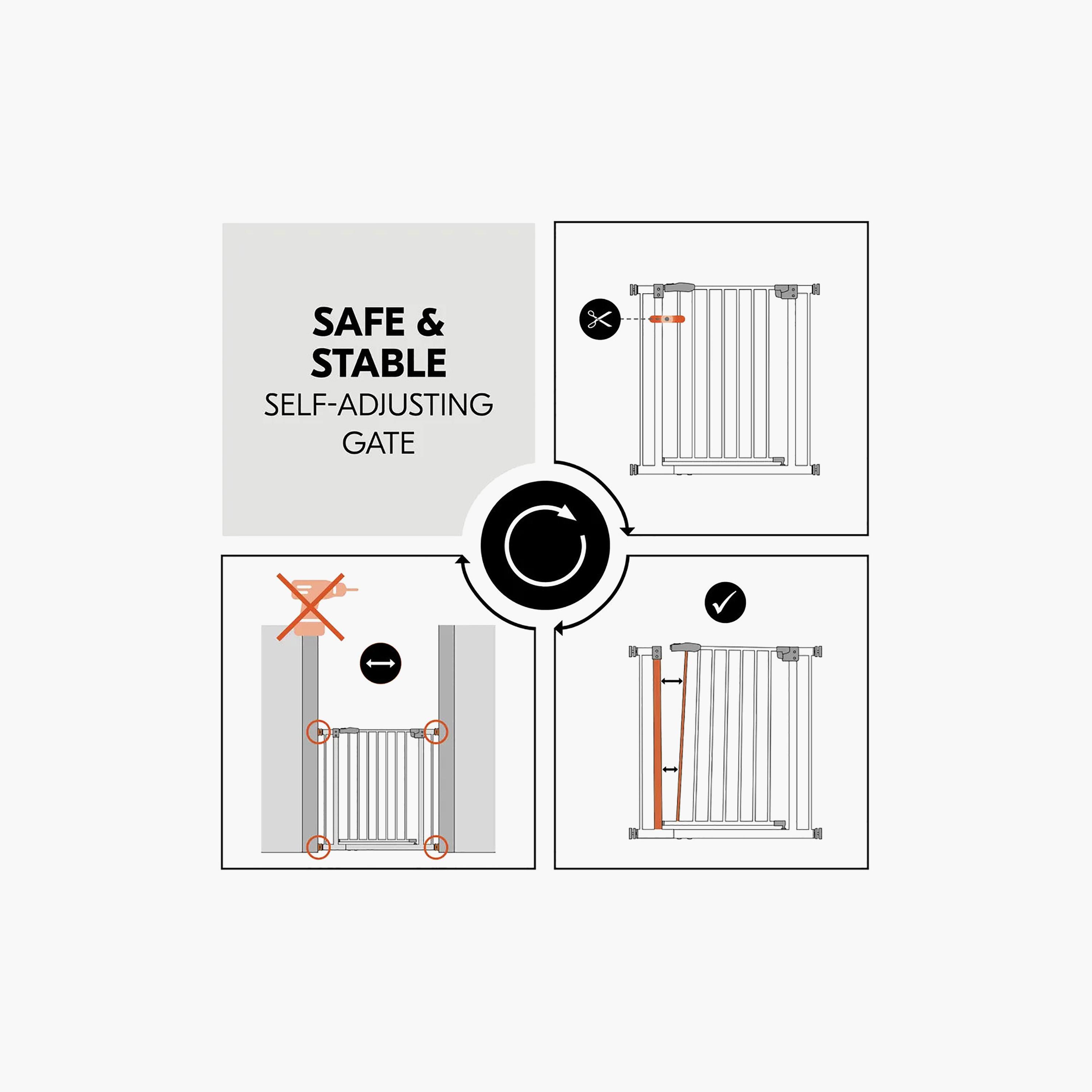 Hauck One-Handed Opening Autoclose Safety Gate - 75-80 cm-baby-healthandsafety-babyproofing-image-2
