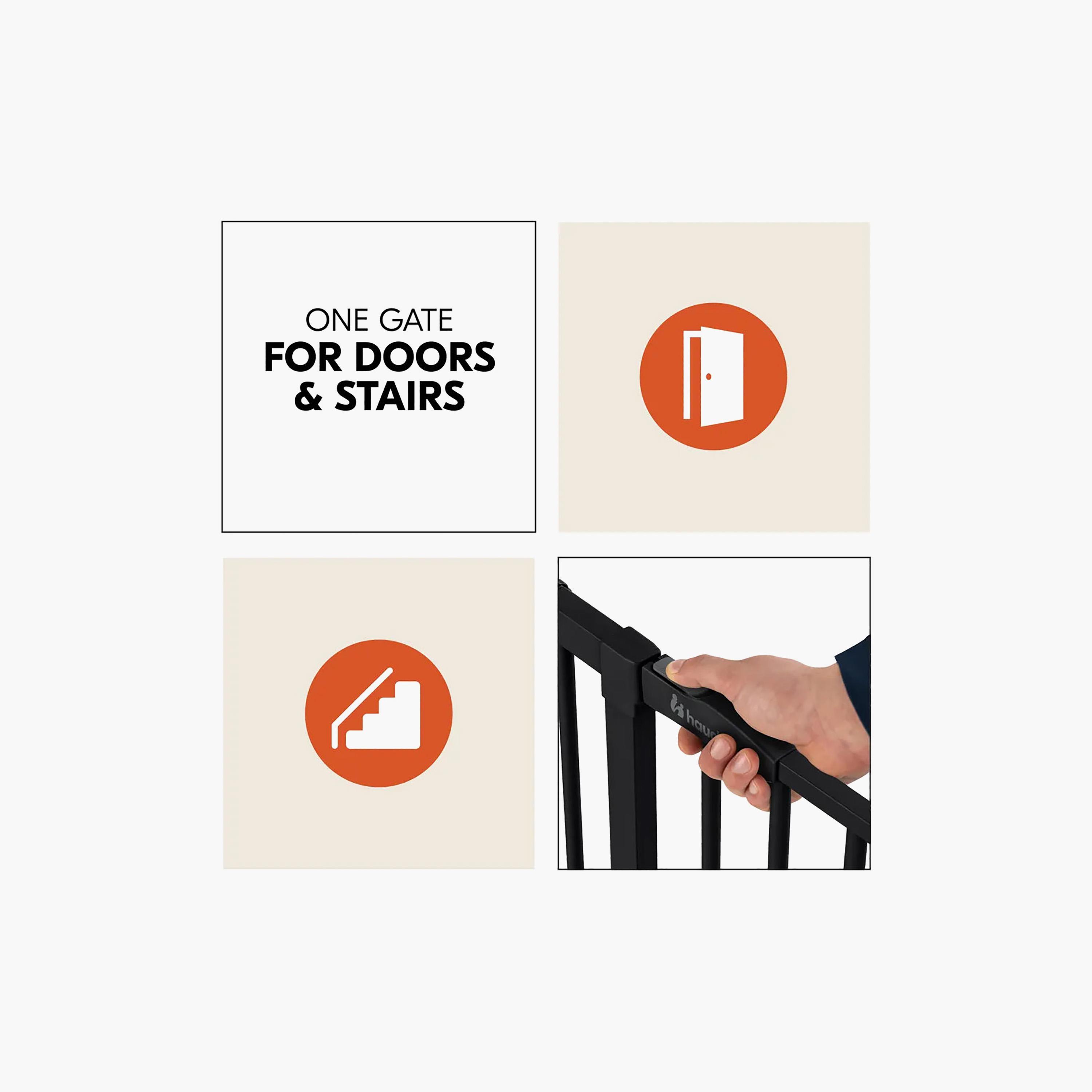 Hauck One-Handed Opening Safety Stairs & Door Gate - 75-80 cm-baby-healthandsafety-babyproofing-image-7
