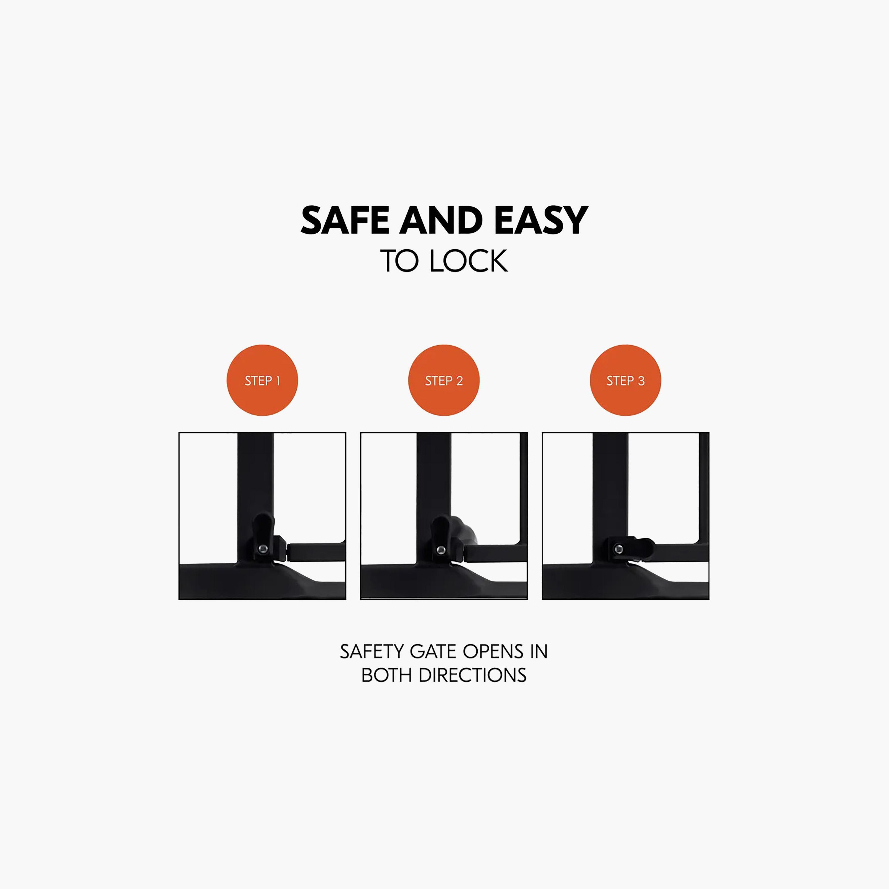 Hauck One-Handed Opening Safety Stairs & Door Gate - 75-80 cm-baby-healthandsafety-babyproofing-image-8