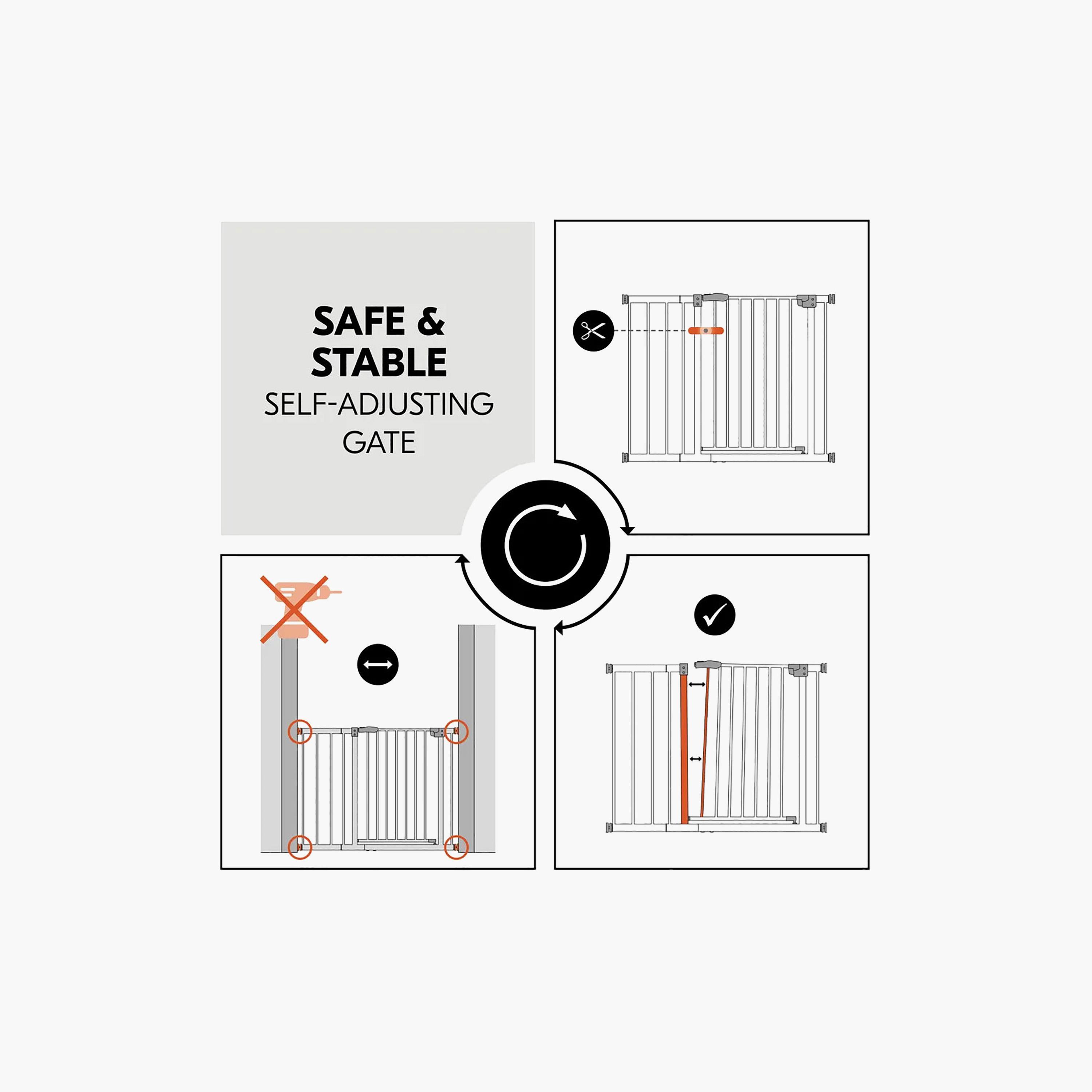 Hauck One-Handed Opening Safety Stairs & Door Gate - 96-101 cm-baby-healthandsafety-babyproofing-image-2